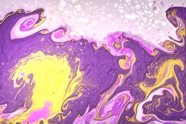 purchase version 2 prints here:  https://donlawrenceart.artstation.com/store/prints/QD4qZ/purple-and-yellow-fluid-pour-abstract-art-2