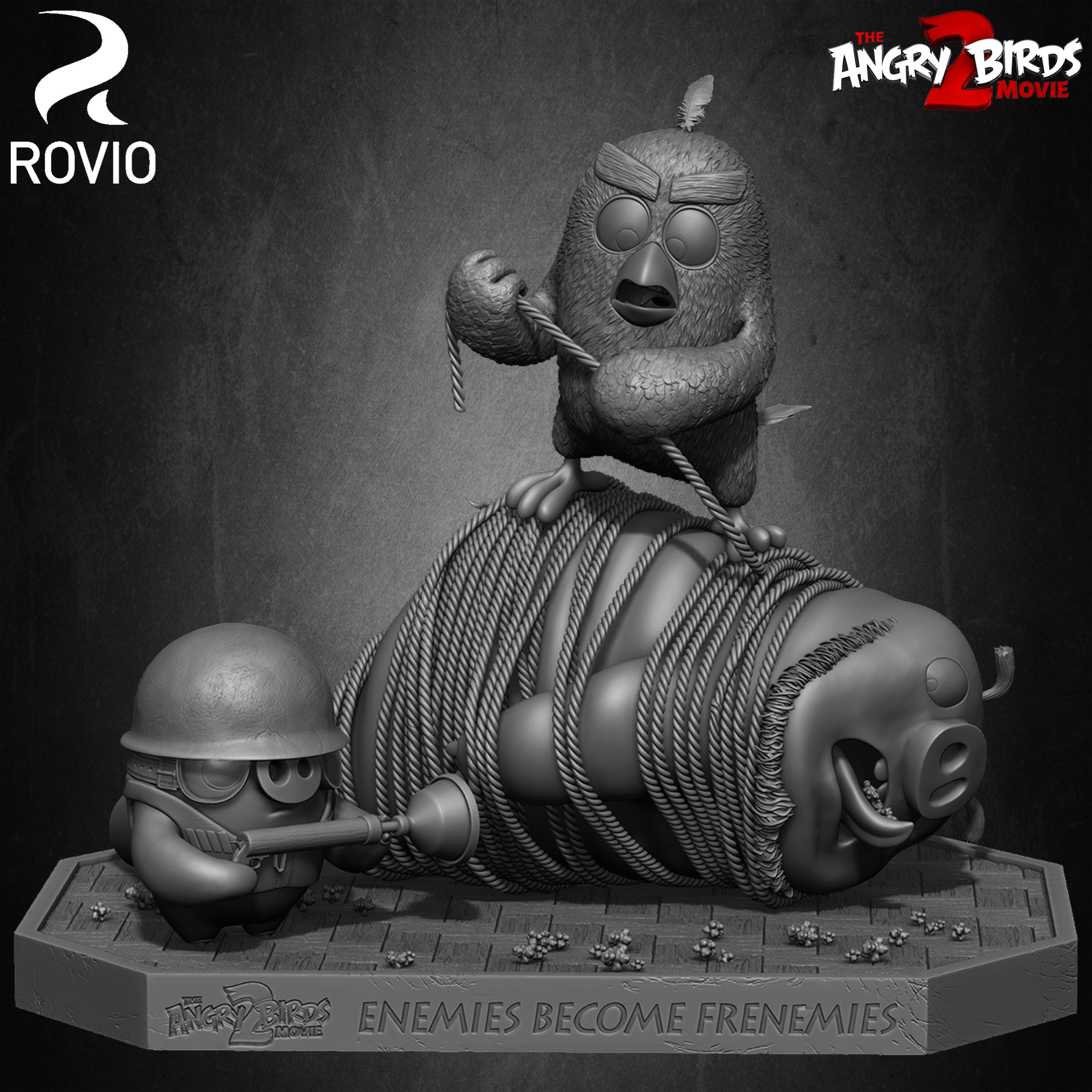 Red Leonard and the Pig Angry Birds Movie 2 Rovio Entertainment sculpted by Yacine BRINIS 001