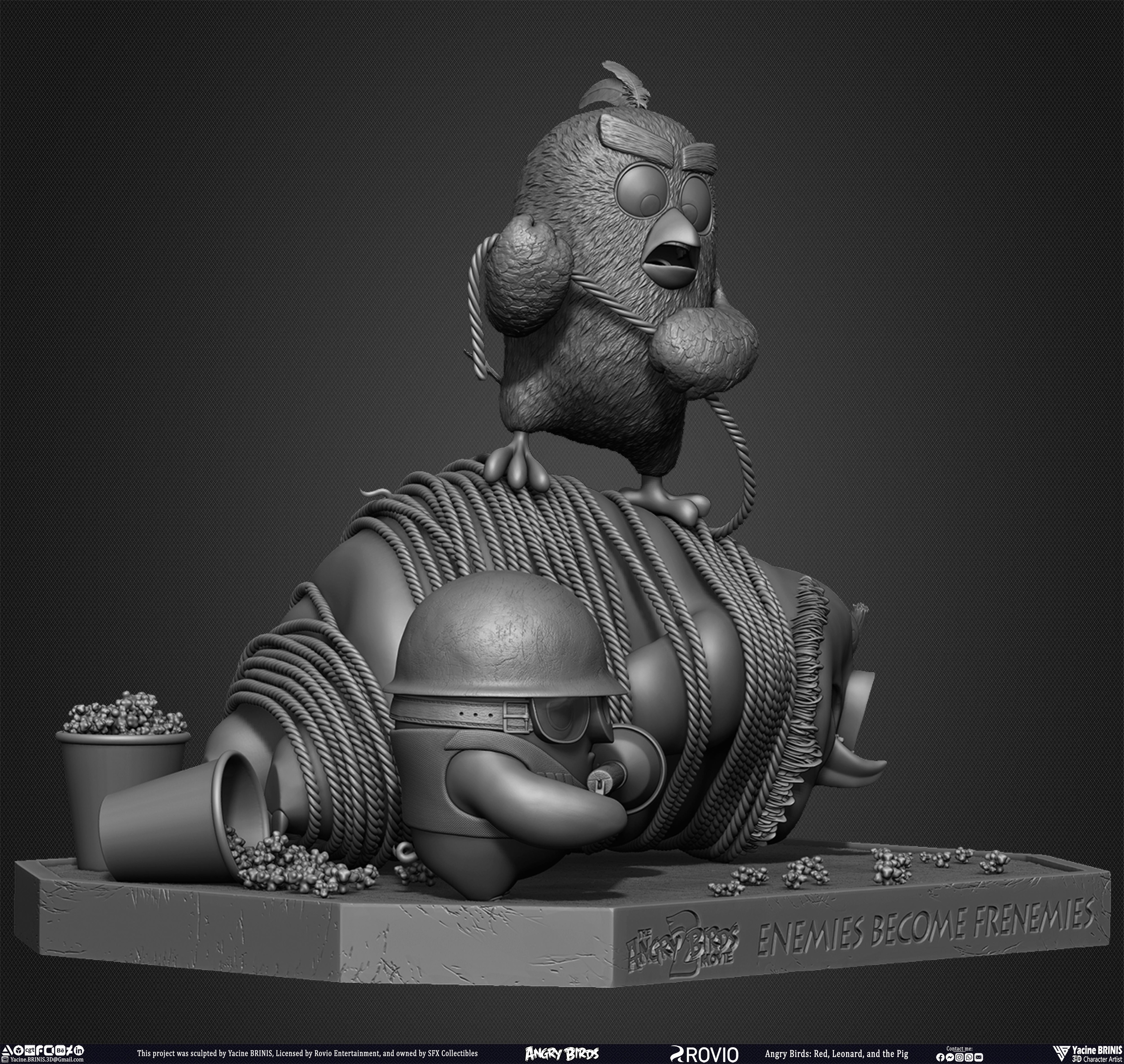 Red Leonard and the Pig Angry Birds Movie 2 Rovio Entertainment sculpted by Yacine BRINIS 009