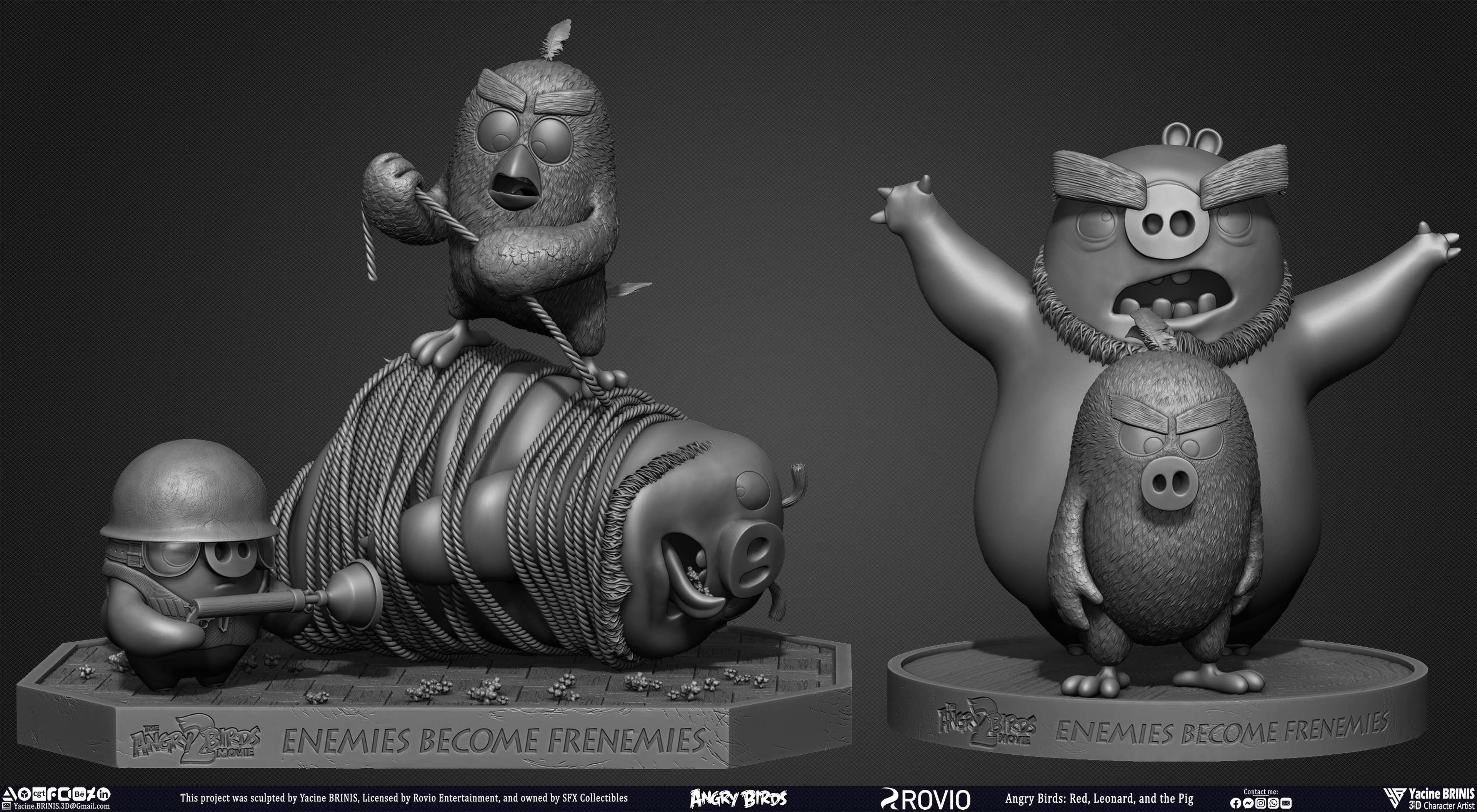 Red Leonard and the Pig Angry Birds Movie 2 Rovio Entertainment sculpted by Yacine BRINIS 019