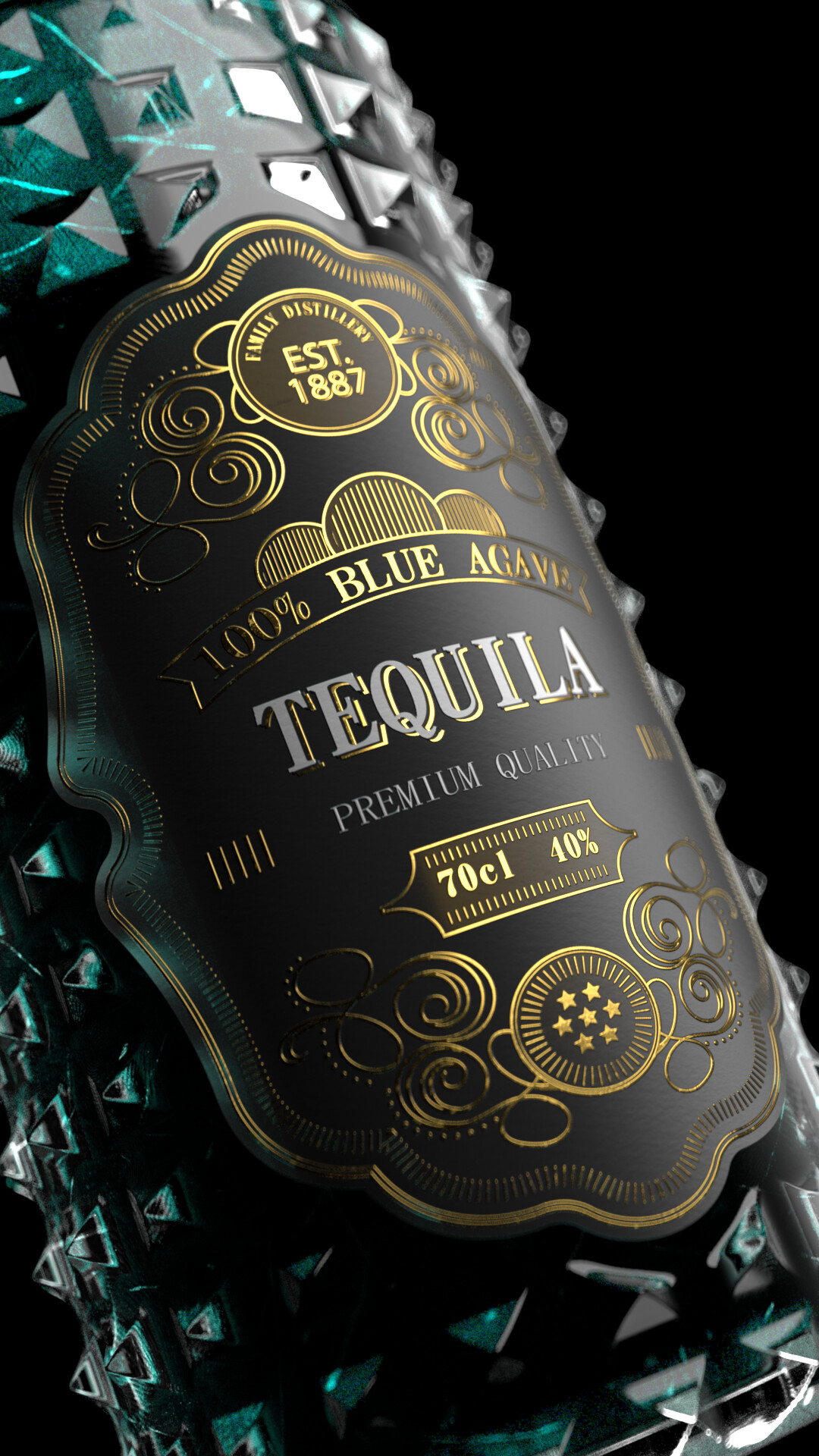 ArtStation Tequila bottle and label Render