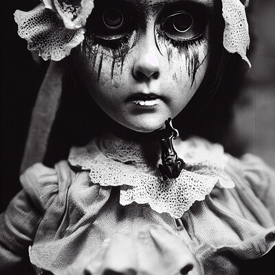 Dark philosophy darkphilosophy creepy doll collection black and white vintage p 72a19fa3 e495 47ac a76d 5ad7b22a6a2b
