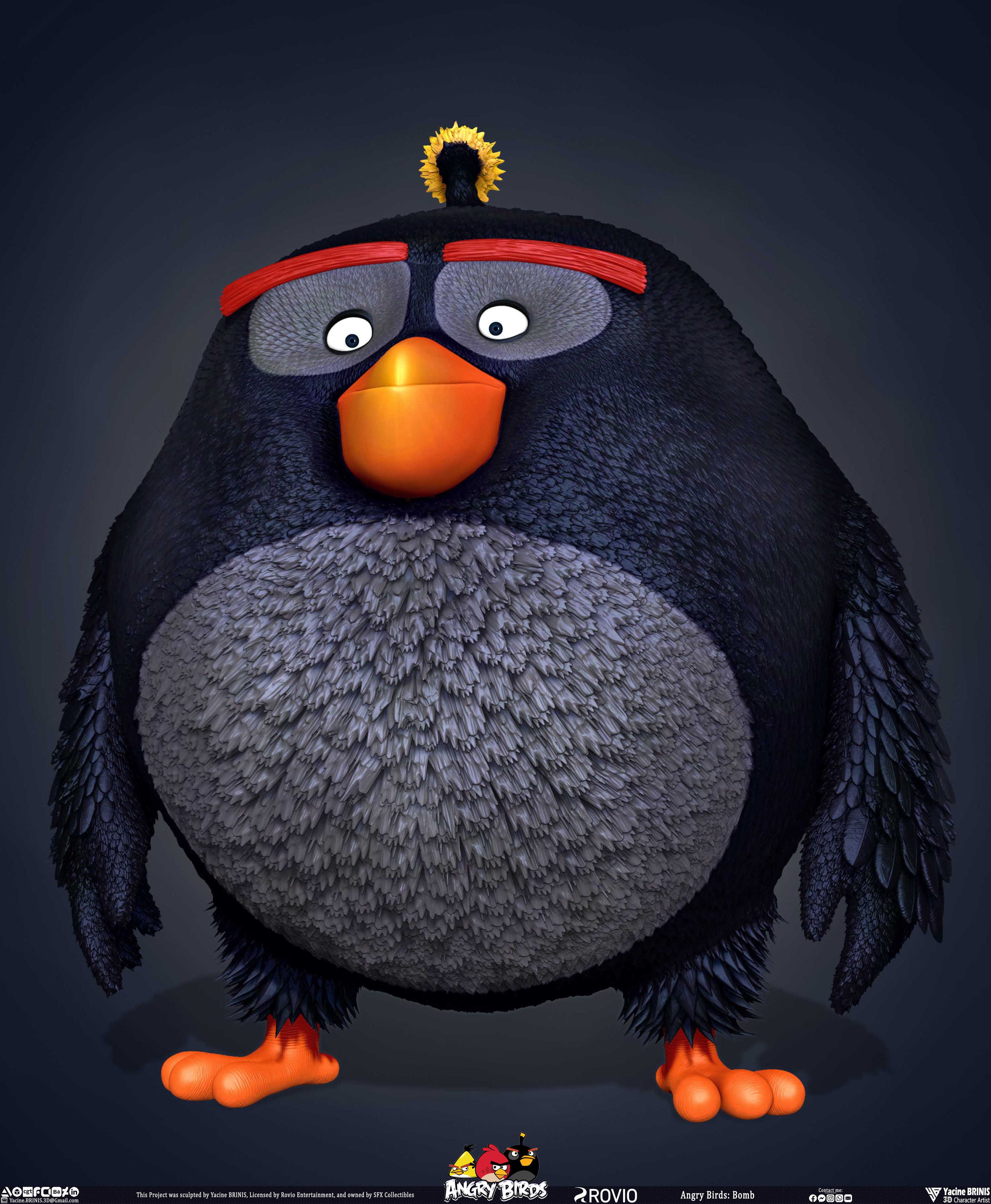 Bomb Angry Birds Rovio Entertainment, Sculpted By Yacine BRINIS 001