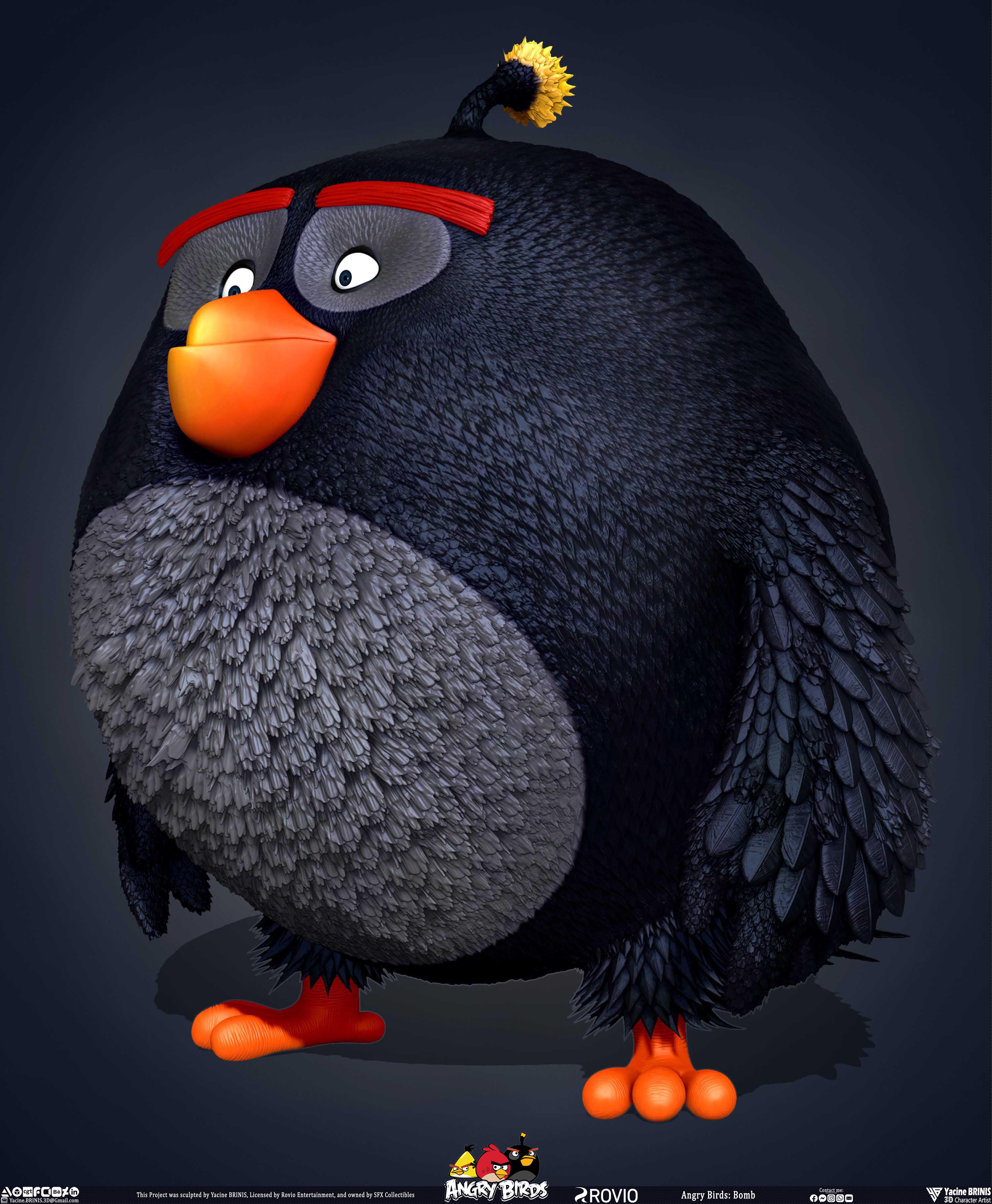 Bomb Angry Birds Rovio Entertainment, Sculpted By Yacine BRINIS 002
