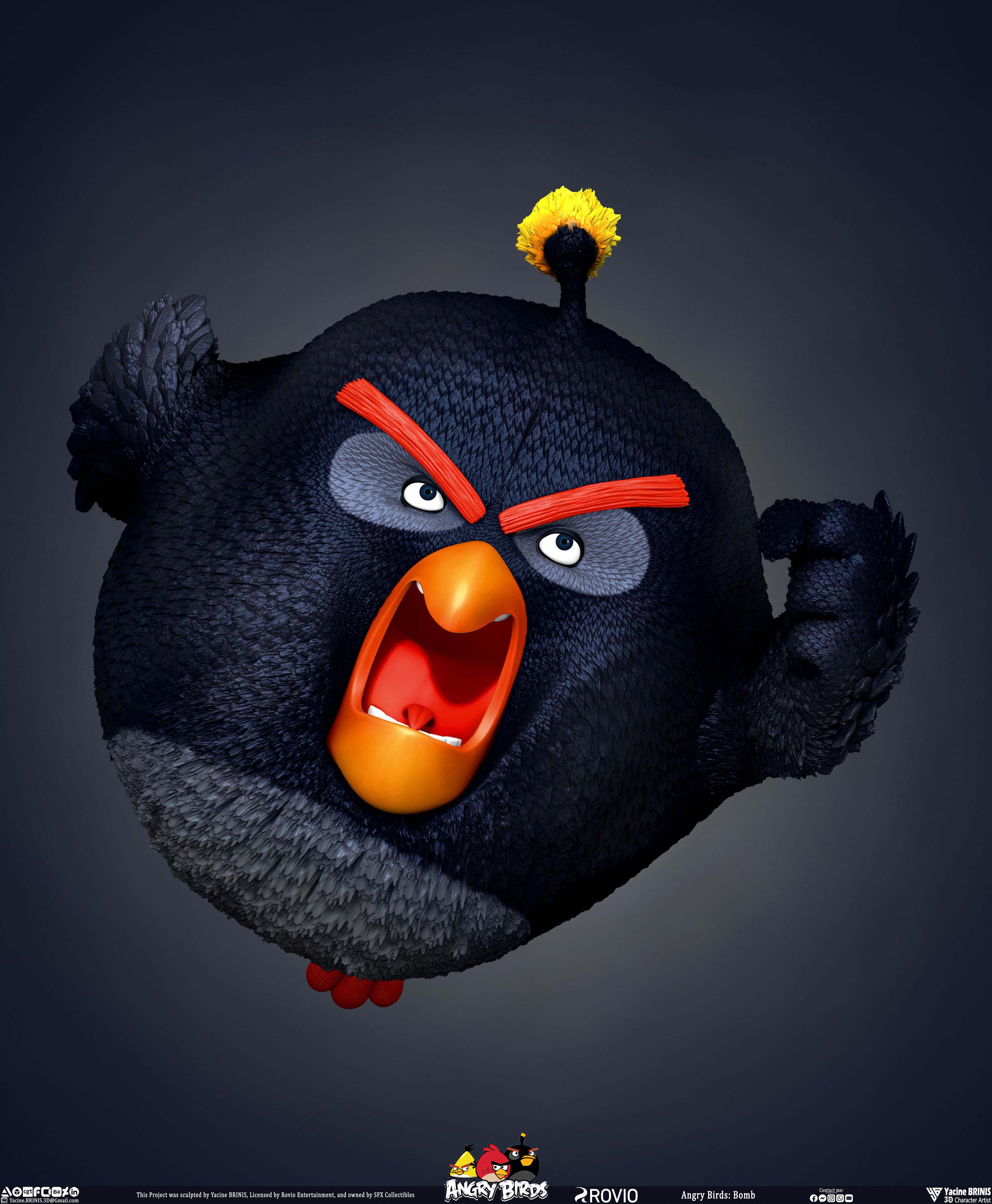 Bomb Angry Birds Rovio Entertainment, Sculpted By Yacine BRINIS 007