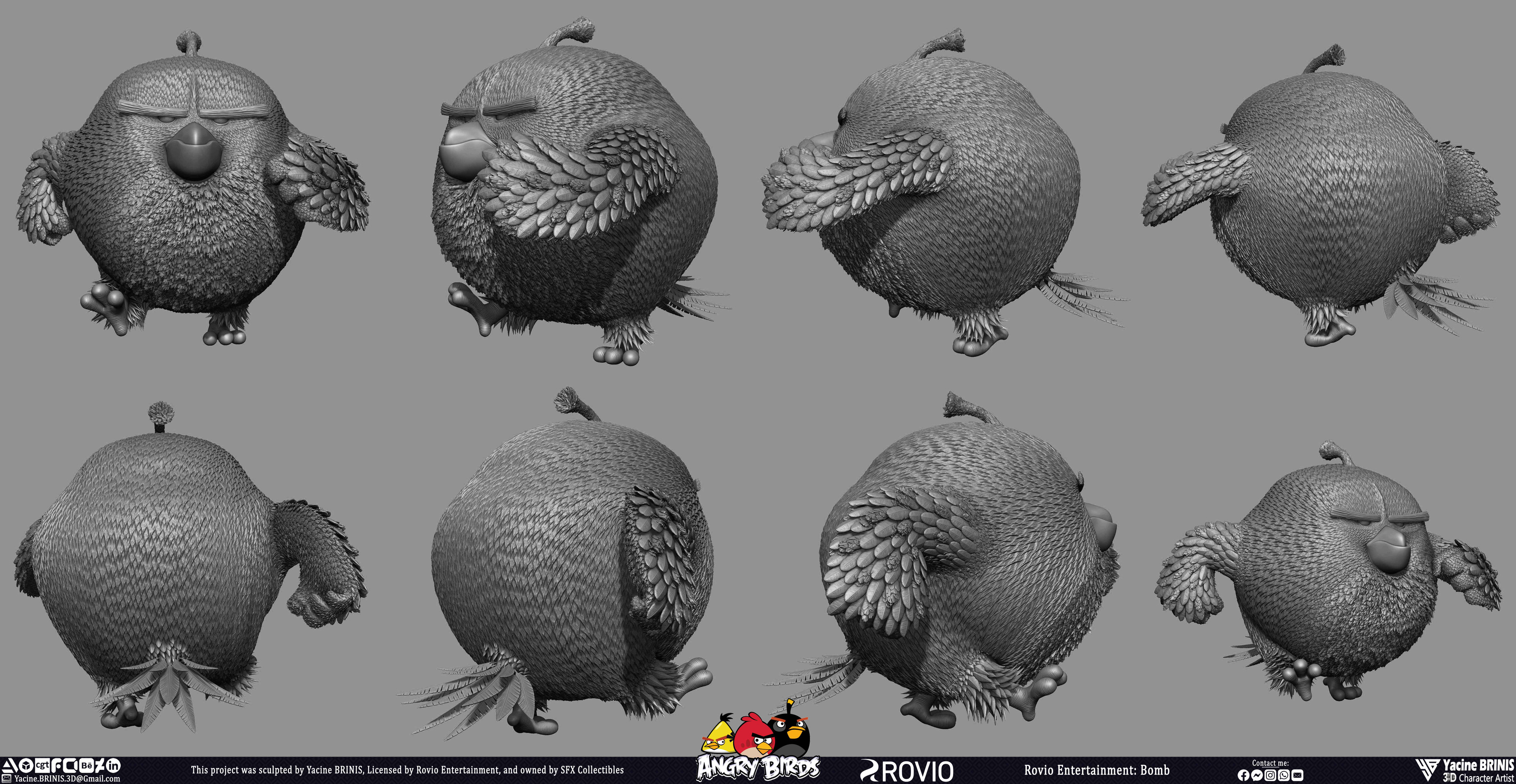 Bomb Angry Birds Rovio Entertainment, Sculpted By Yacine BRINIS 025