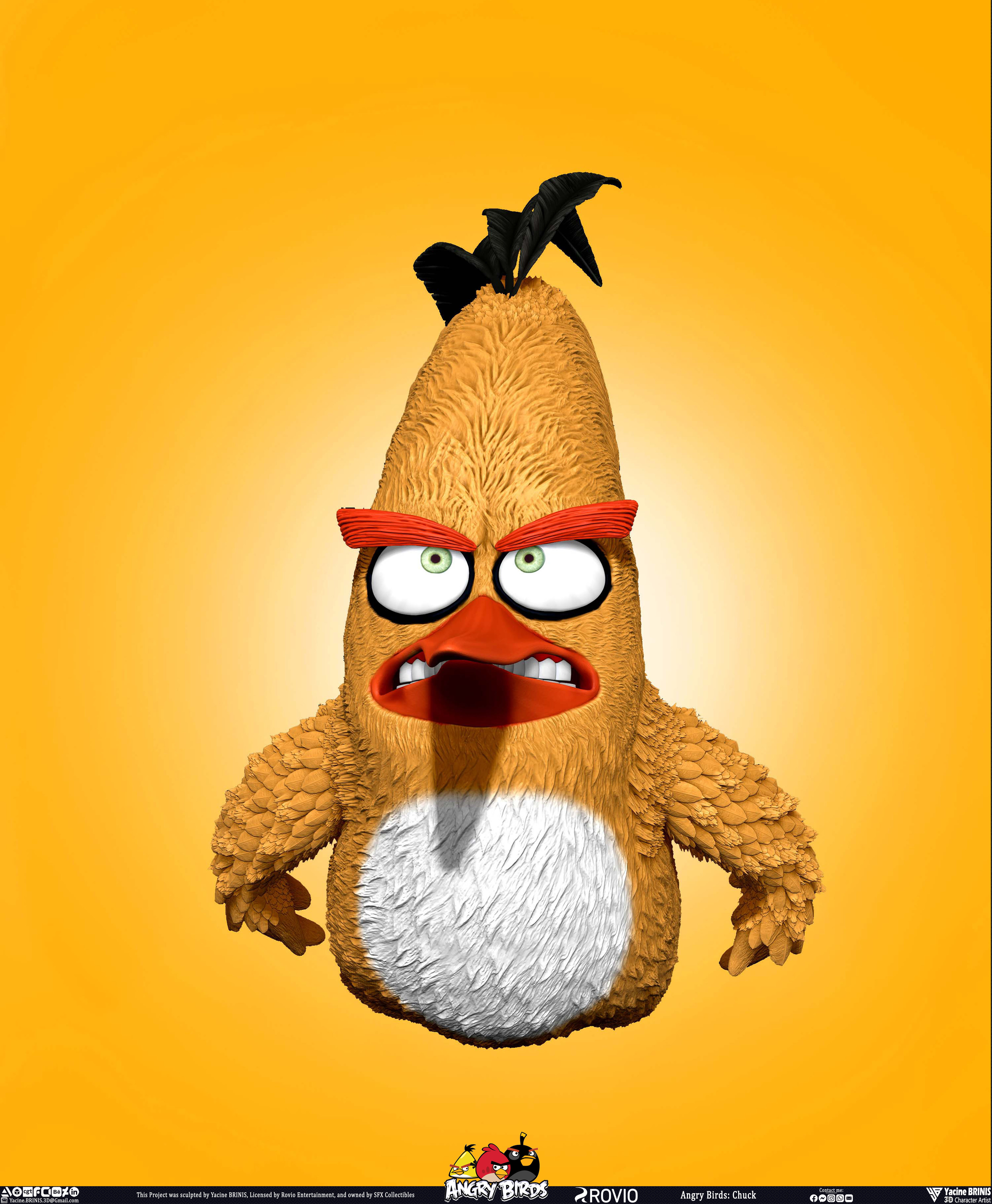Chuck Angry Birds Rovio Entertainment sculpted by Yacine BRINIS 002