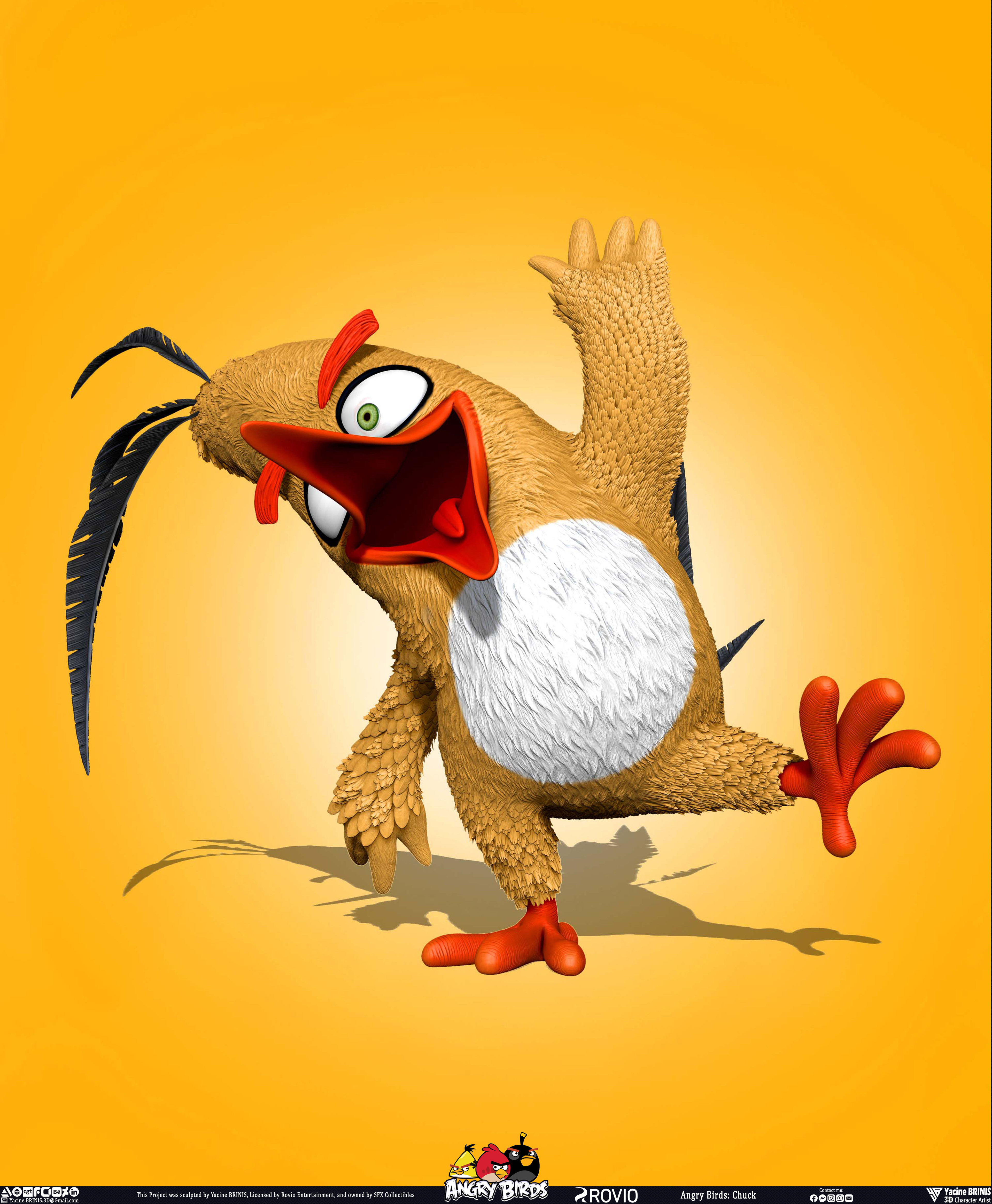 Chuck Angry Birds Rovio Entertainment sculpted by Yacine BRINIS 014