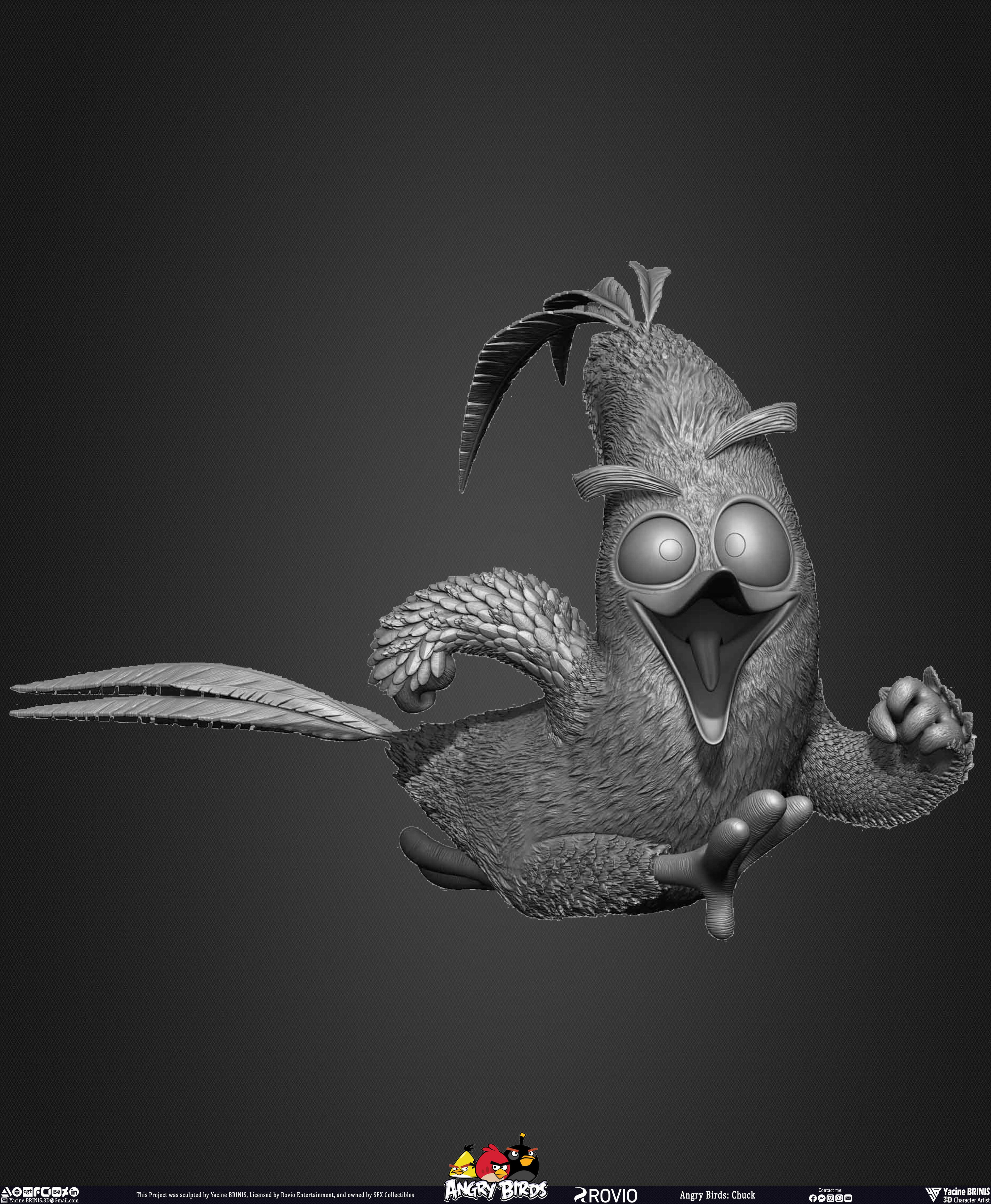 Chuck Angry Birds Rovio Entertainment sculpted by Yacine BRINIS 016