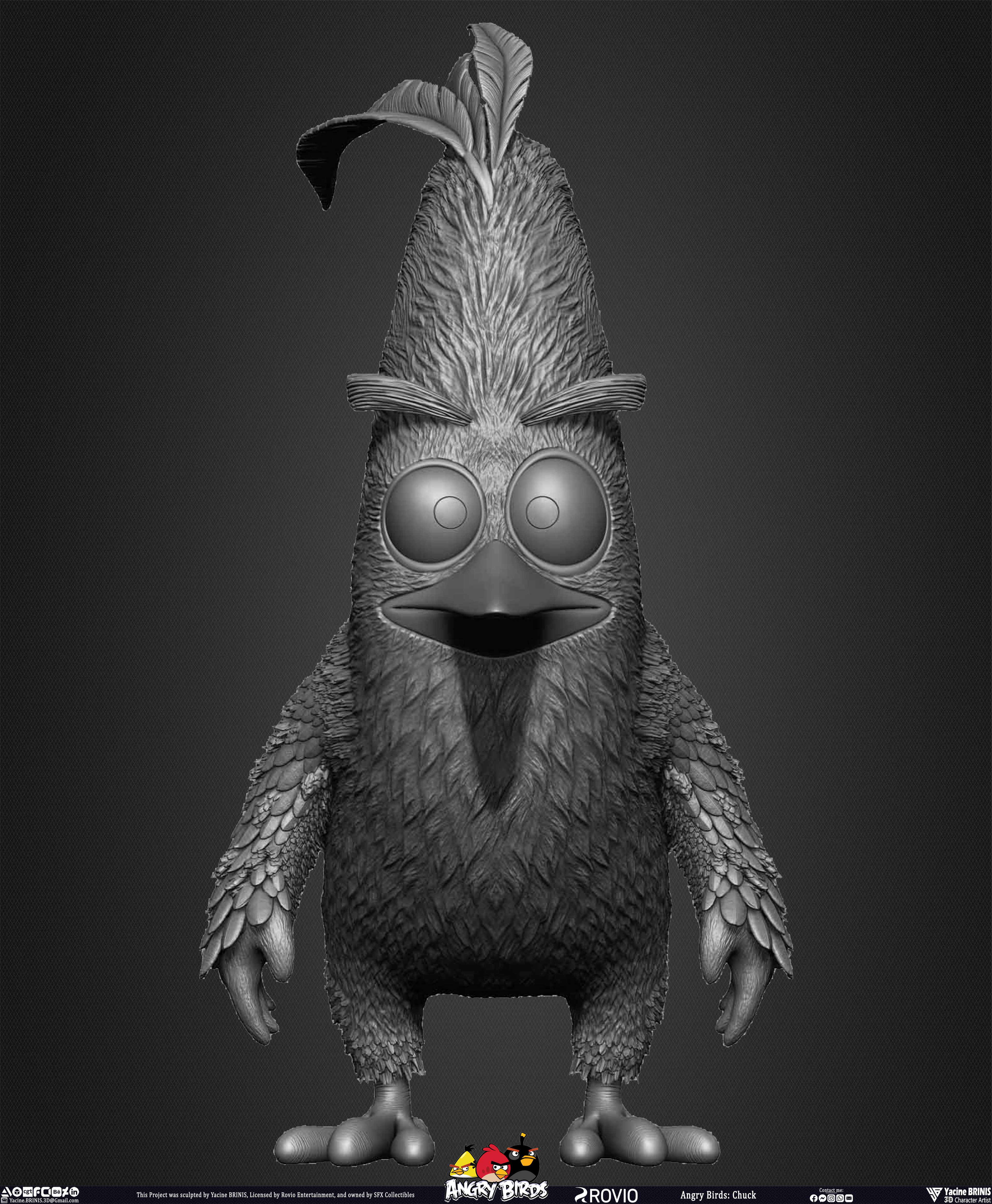 Chuck Angry Birds Rovio Entertainment sculpted by Yacine BRINIS 018