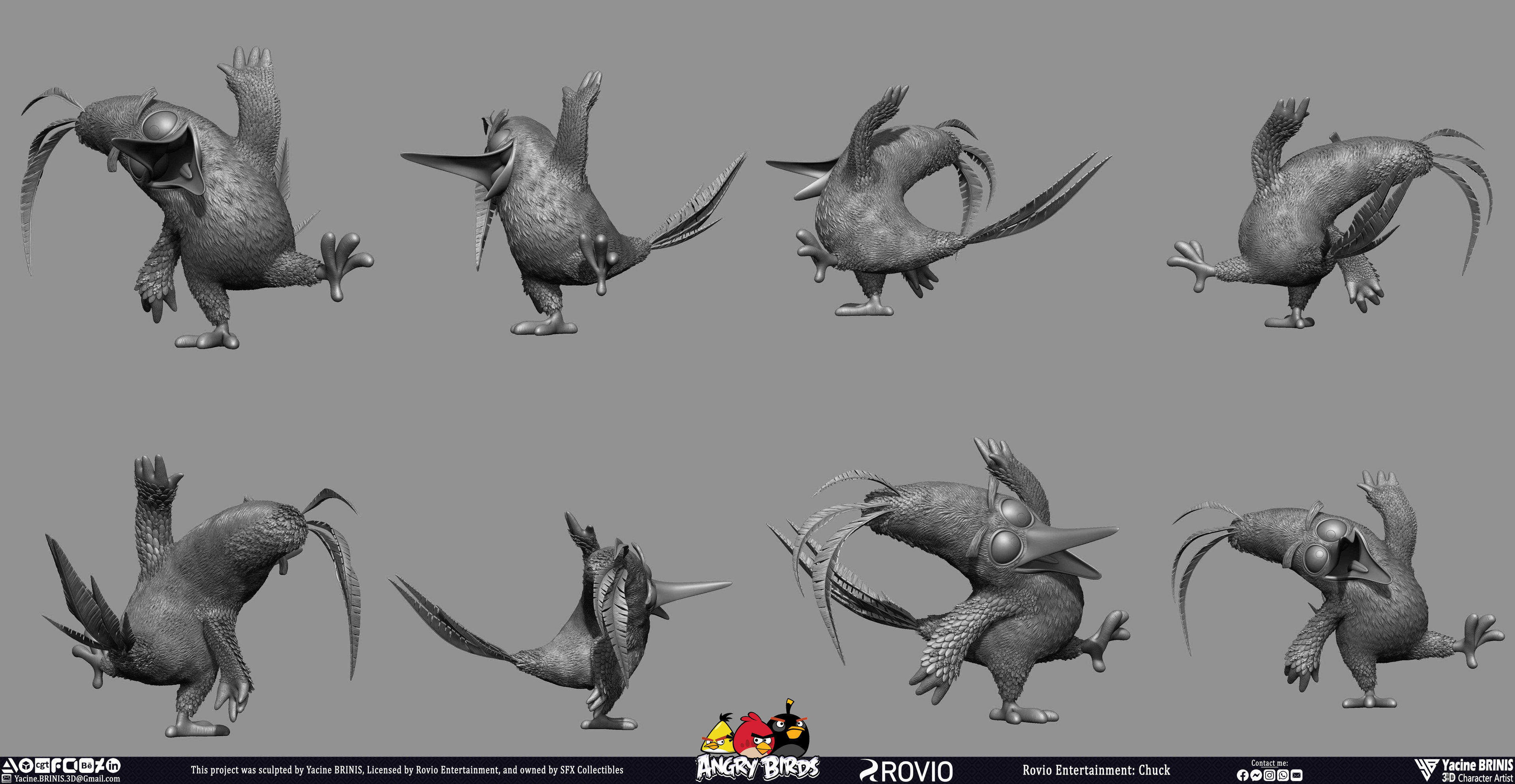 Chuck Angry Birds Rovio Entertainment sculpted by Yacine BRINIS 022