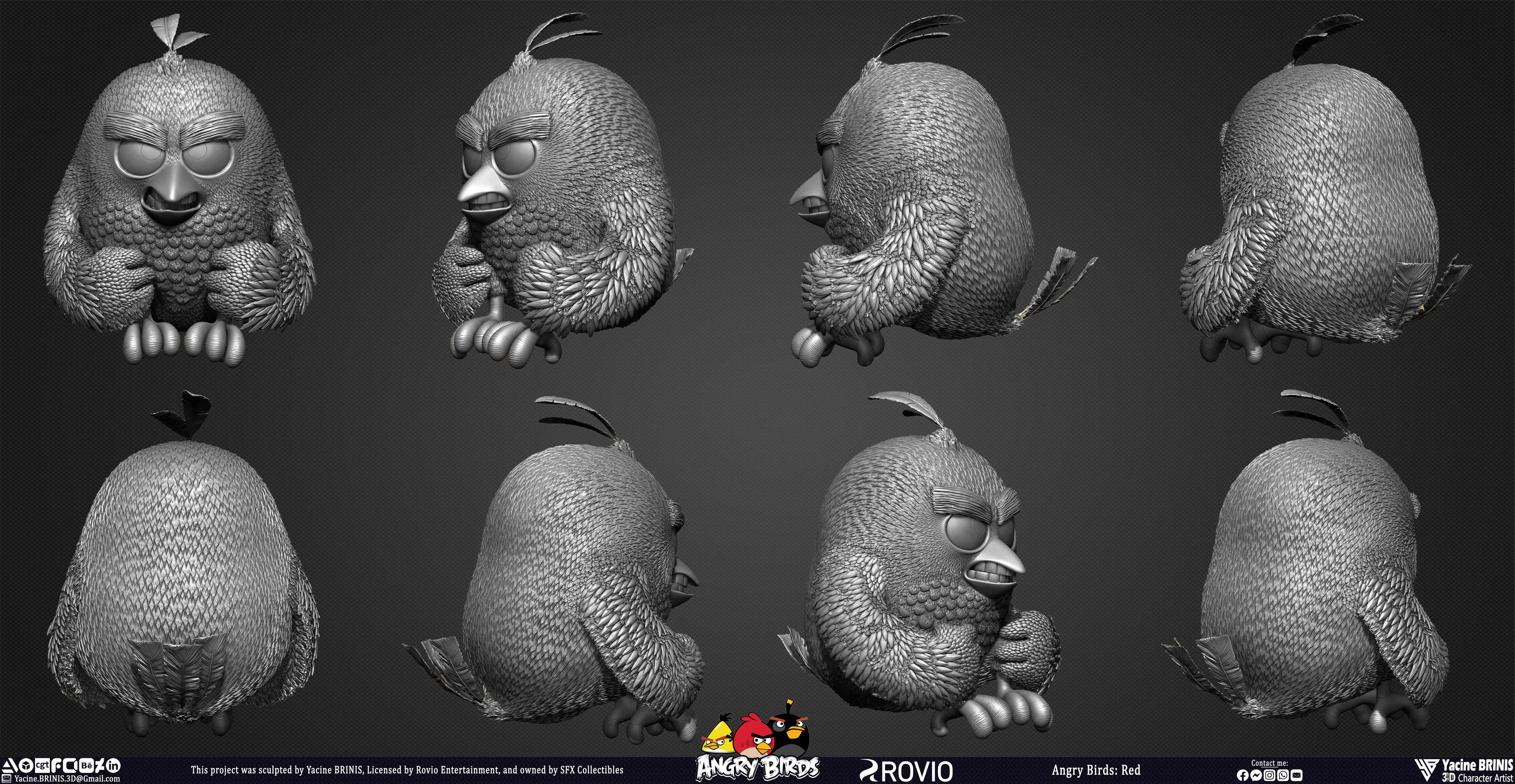 Red Angry Birds Rovio Entertainment sculpted By Yacine BRINIS 017