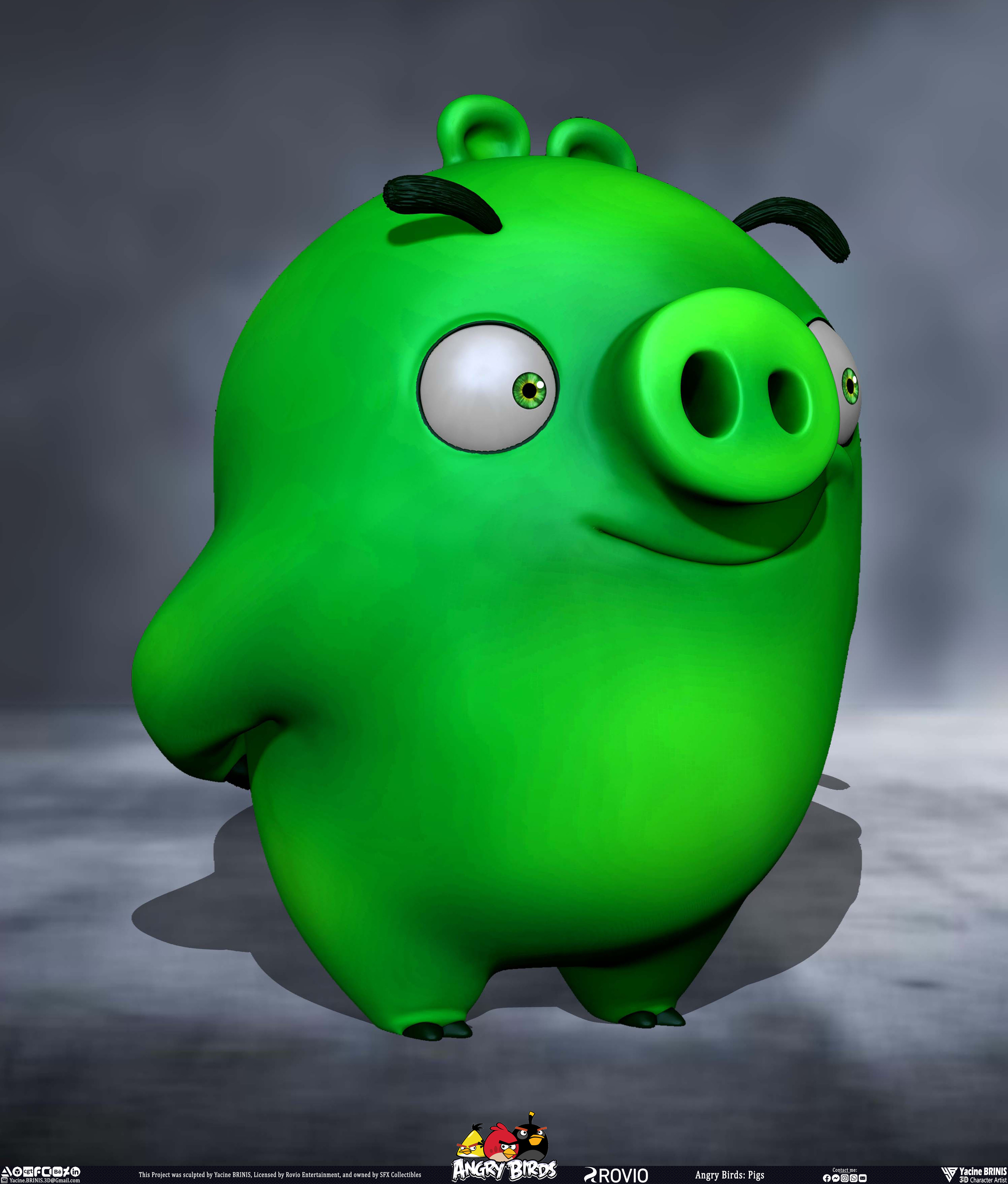 Pigs Angry Birds Rovio Entertainment Pose sculpted By Yacine BRINIS 006