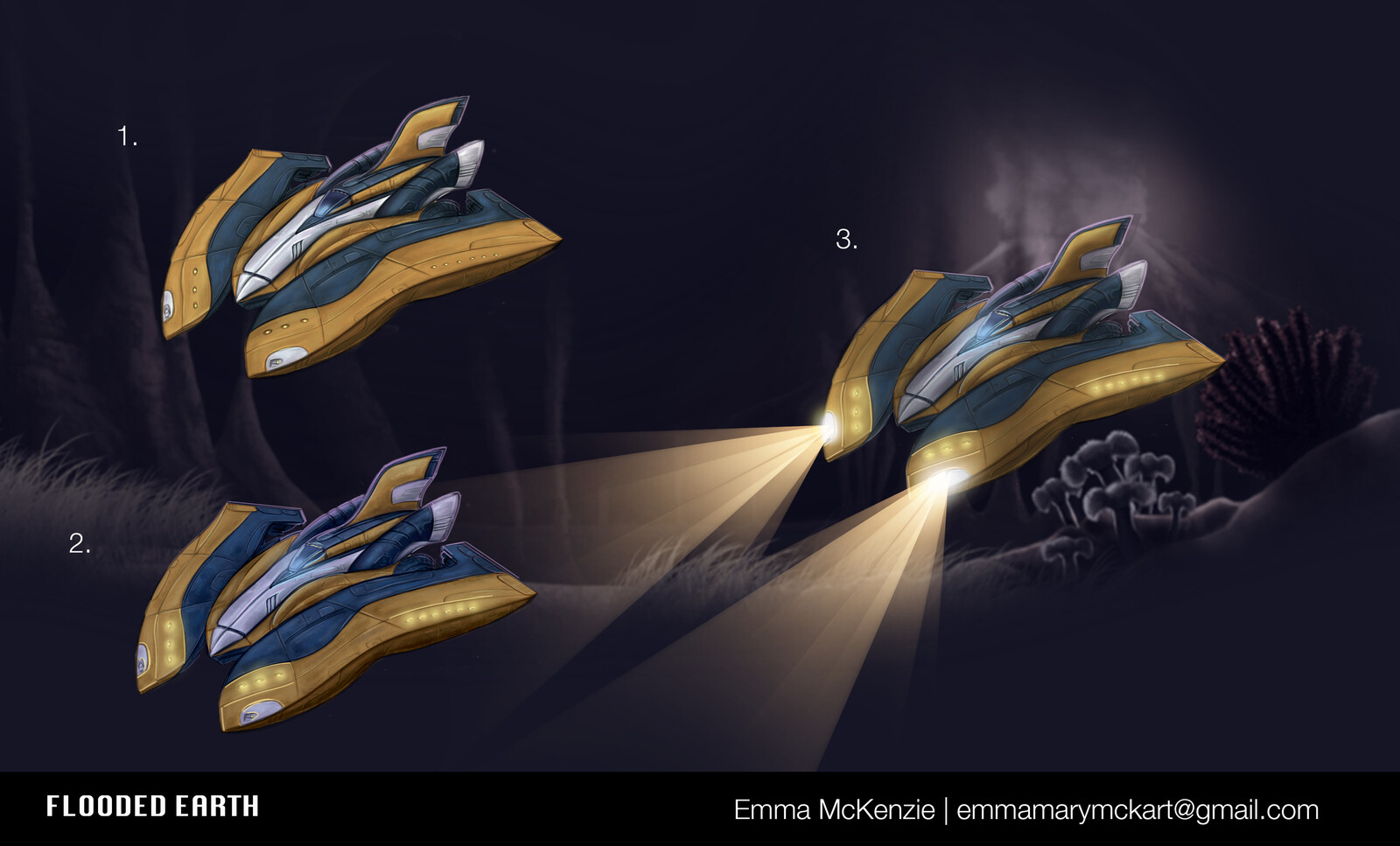 1 Man Sub Vehicle - Render Test. Background by Alex Vallejo