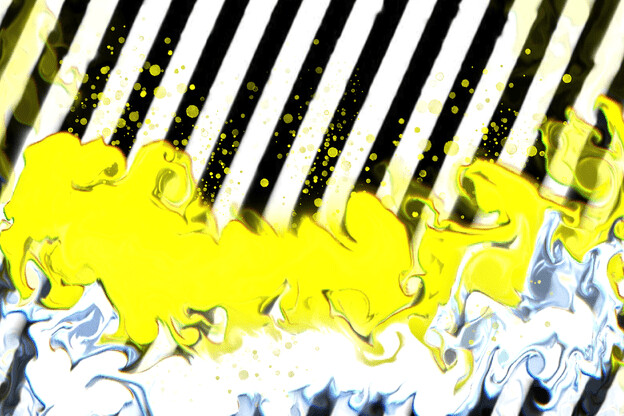 purchase version 1 prints here:  https://donlawrenceart.artstation.com/store/prints/g5mz3/yellow-and-white-fluid-pour-striped-abstract-art-2
