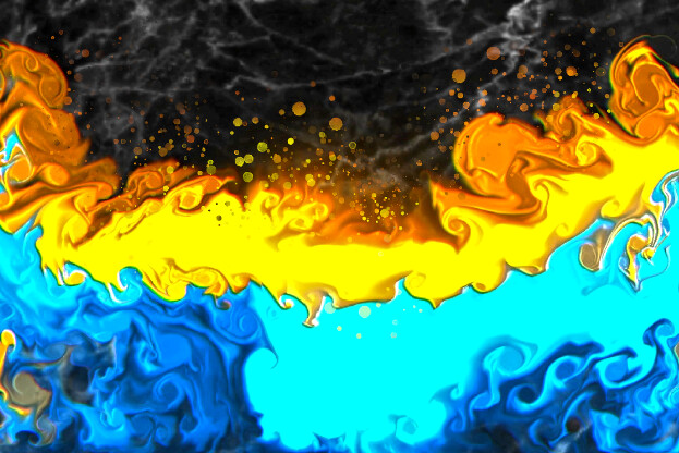 purchase version 3 prints here:  https://donlawrenceart.artstation.com/store/prints/5L17e/blue-and-yellow-fluid-pour-with-marble-abstract-art-3
