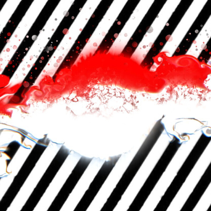 Red and White striped fluid abstract collection