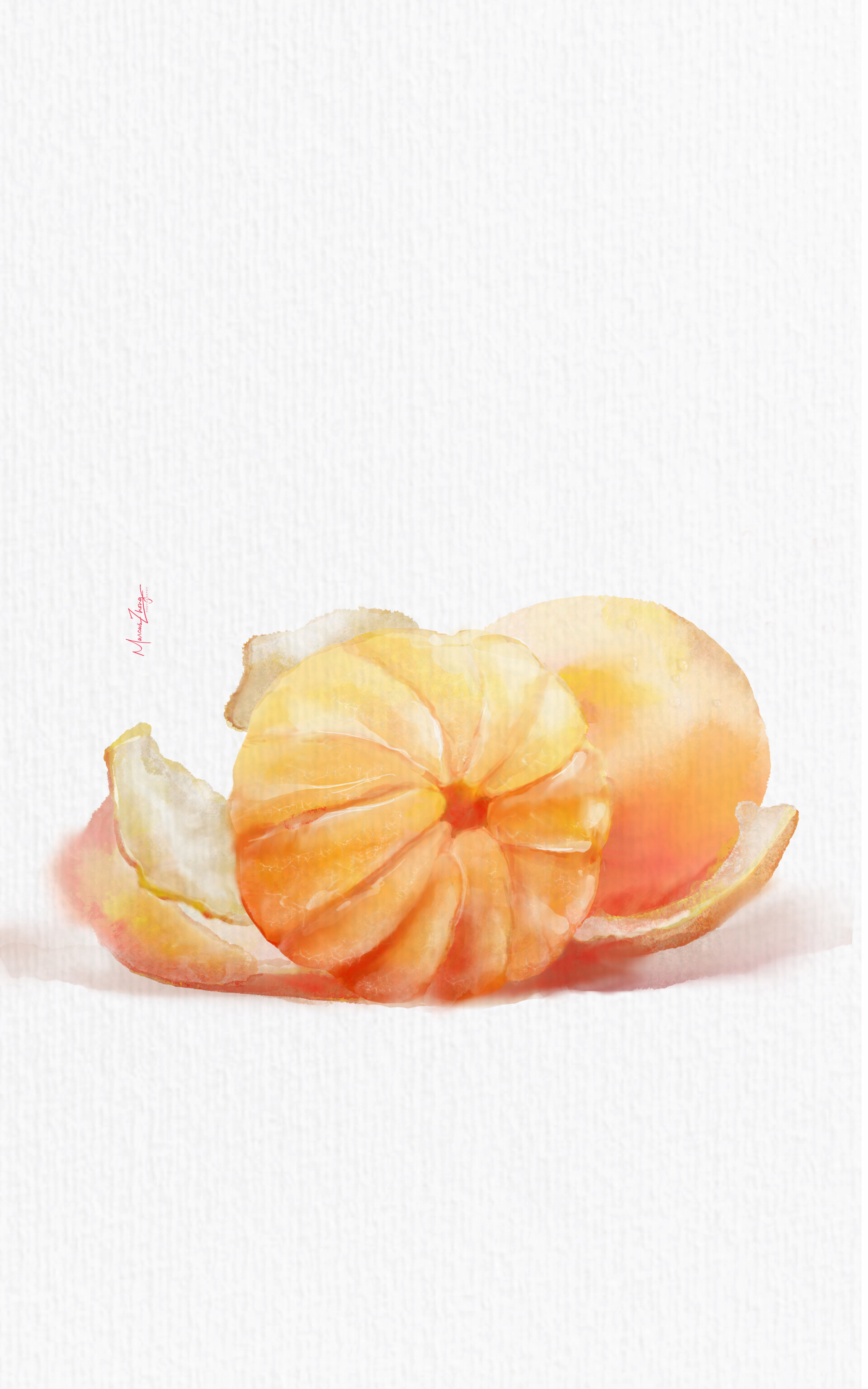 ArtStation - Orange-watercolor digital painting
