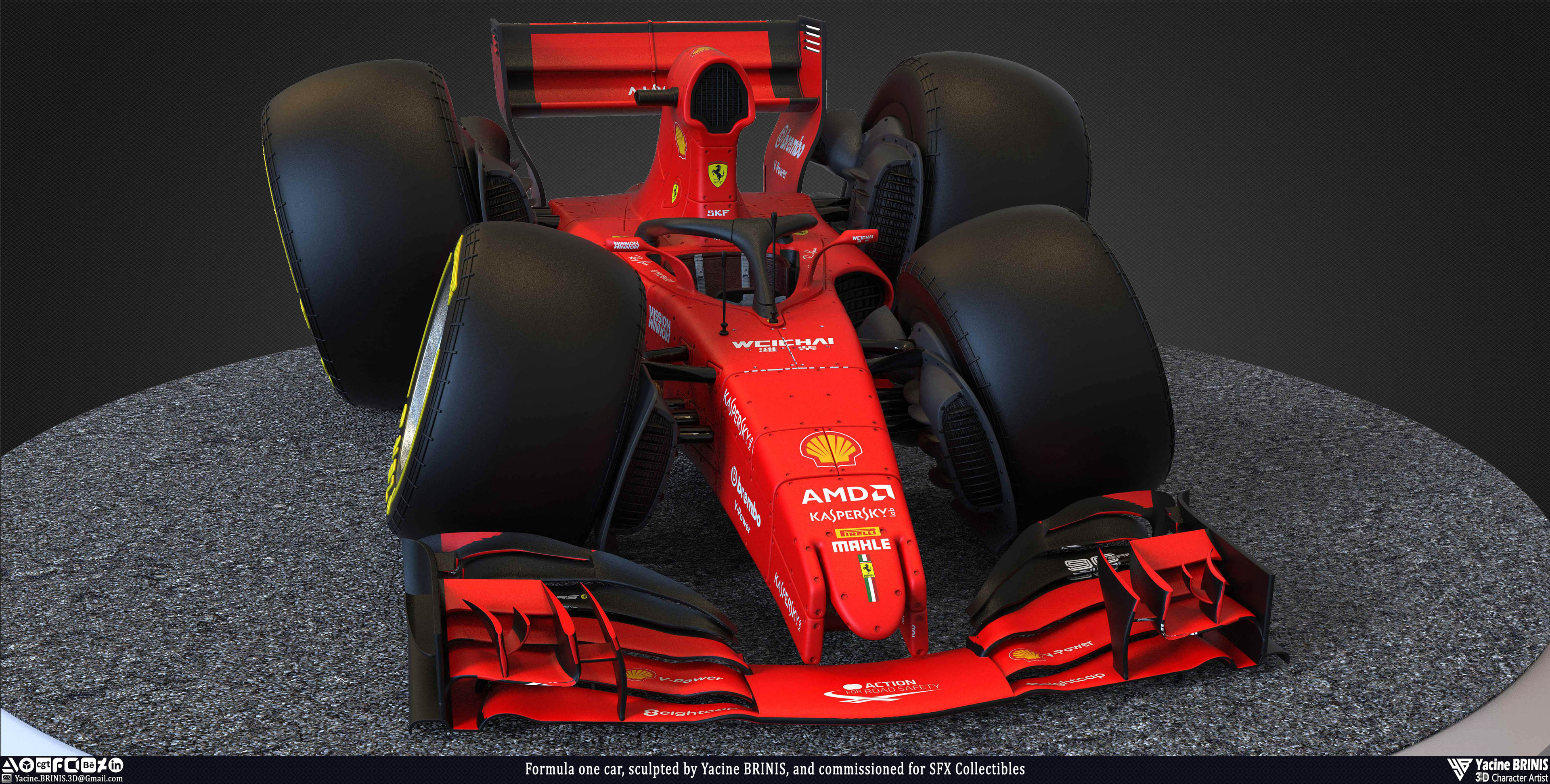 Formula One Car stylized sport car sculpted by Yacine BRINIS 010