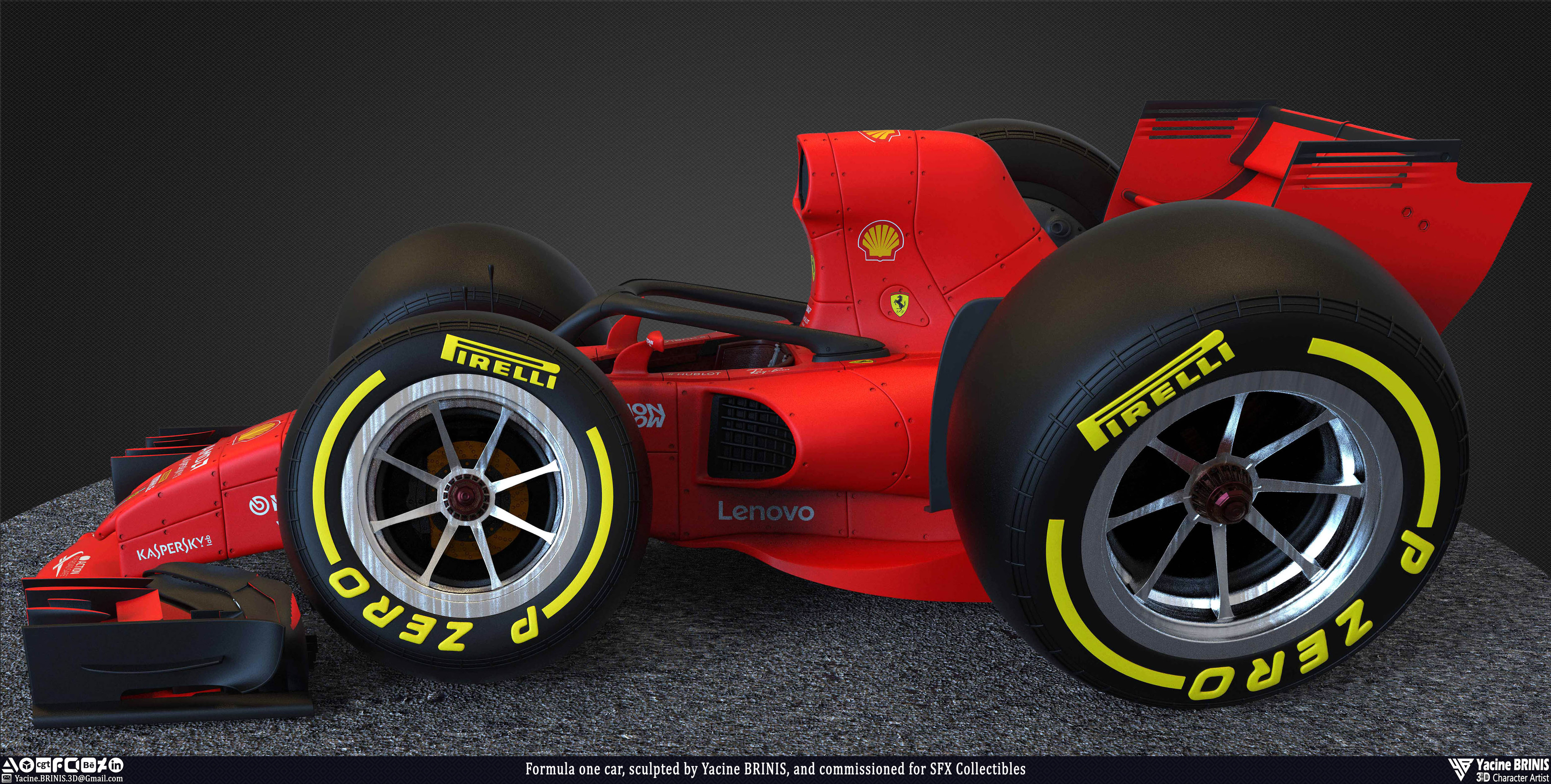 Formula One Car stylized sport car sculpted by Yacine BRINIS 012