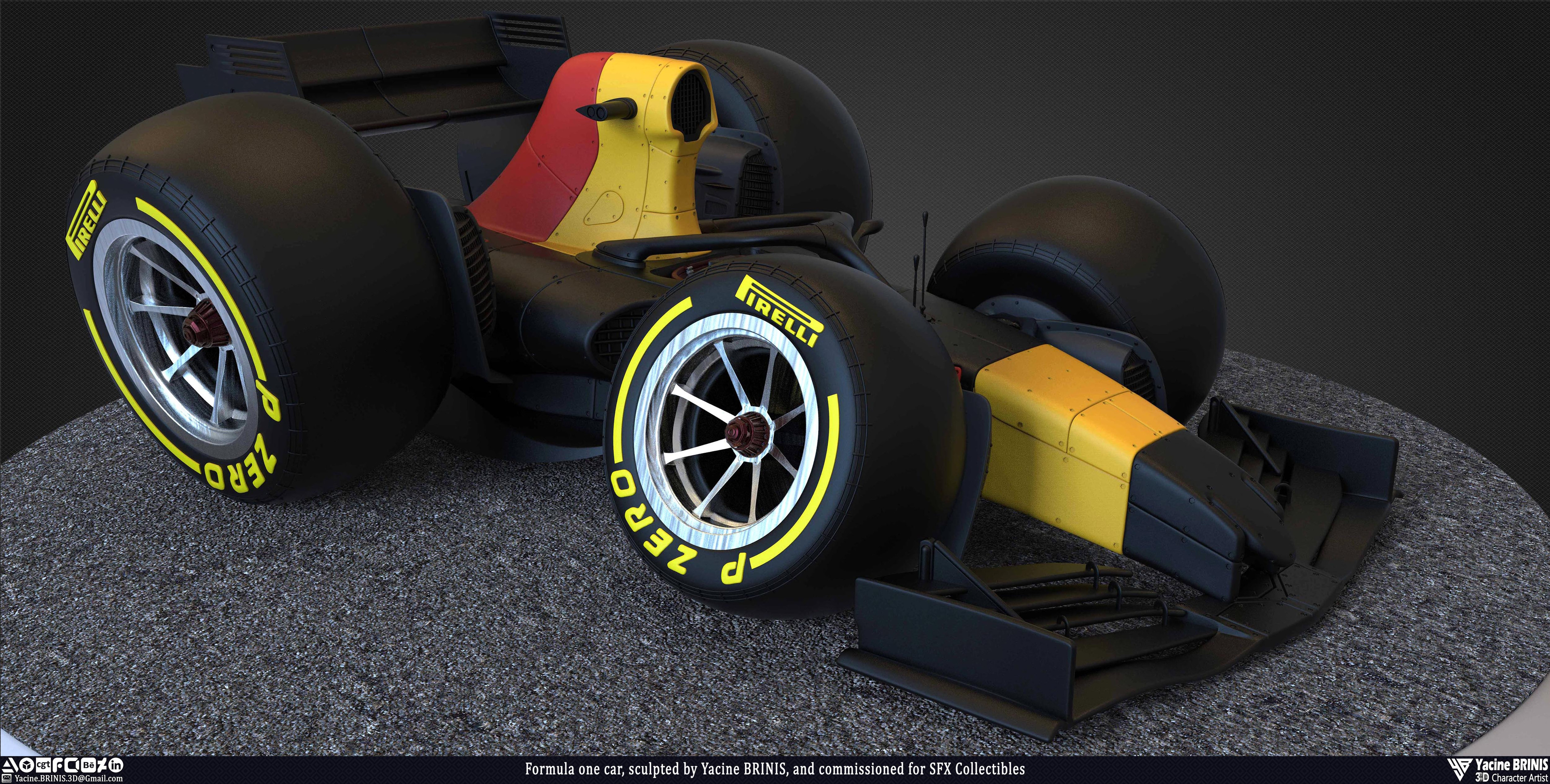 Formula One Car stylized sport car sculpted by Yacine BRINIS 015