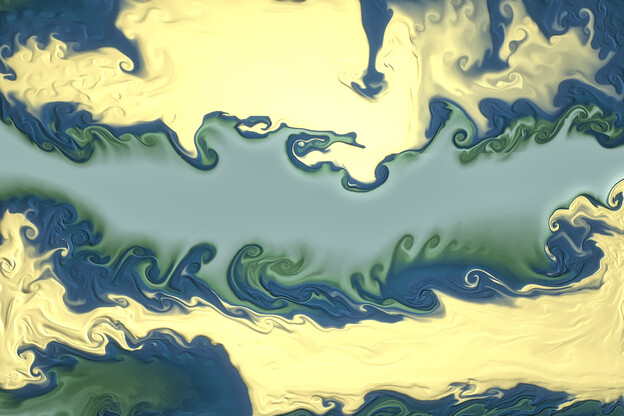 purchase version 3 prints here:  https://donlawrenceart.artstation.com/store/prints/35XgL/green-blue-and-yellow-fluid-pour-abstract-art-3
