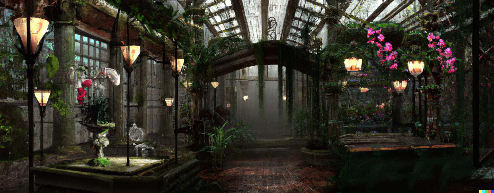 ArtStation Ai generated Green house Interior