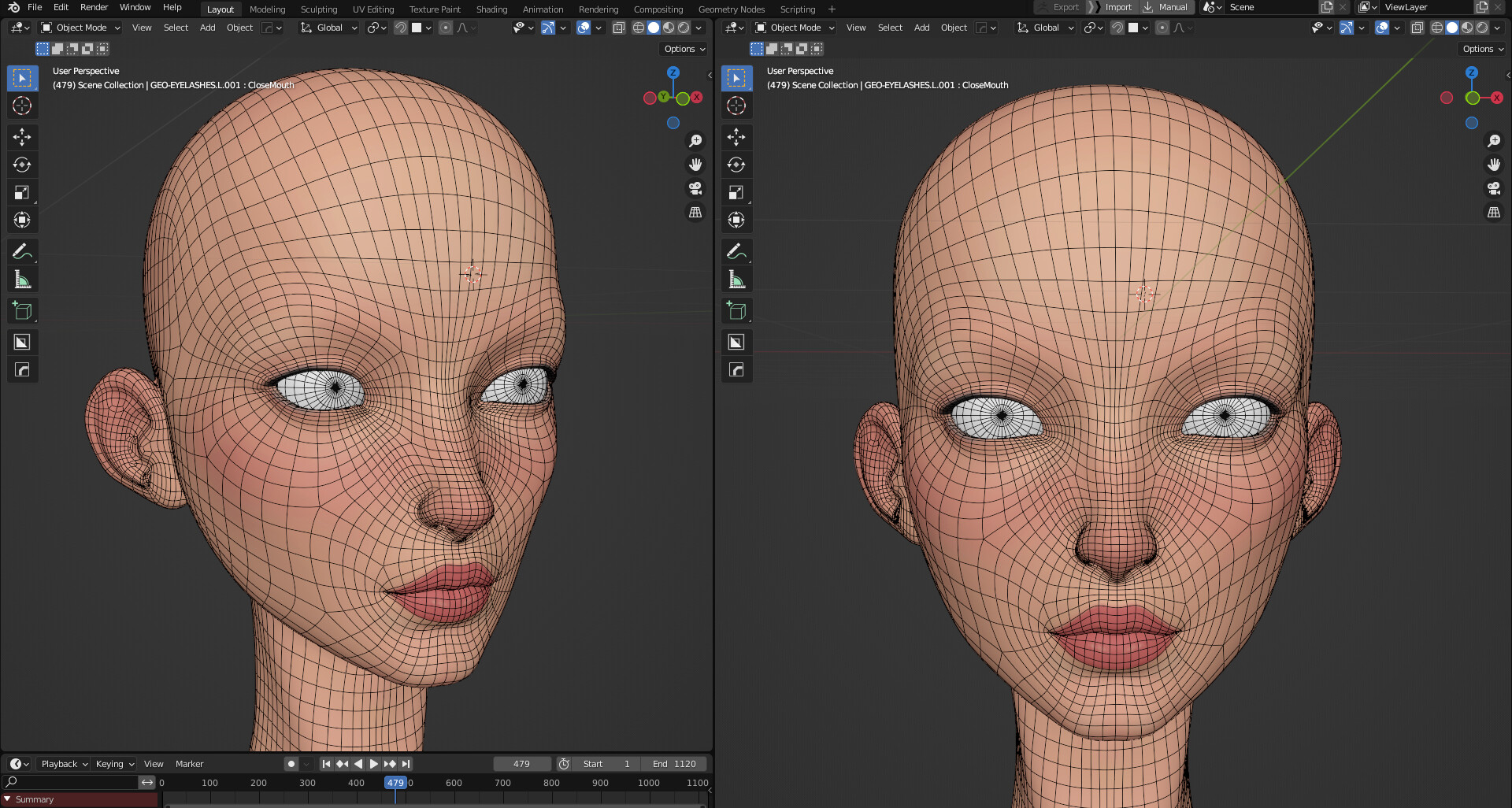 3D Store - ZBrush & Blender Character Models Download - Rigging Face in ...