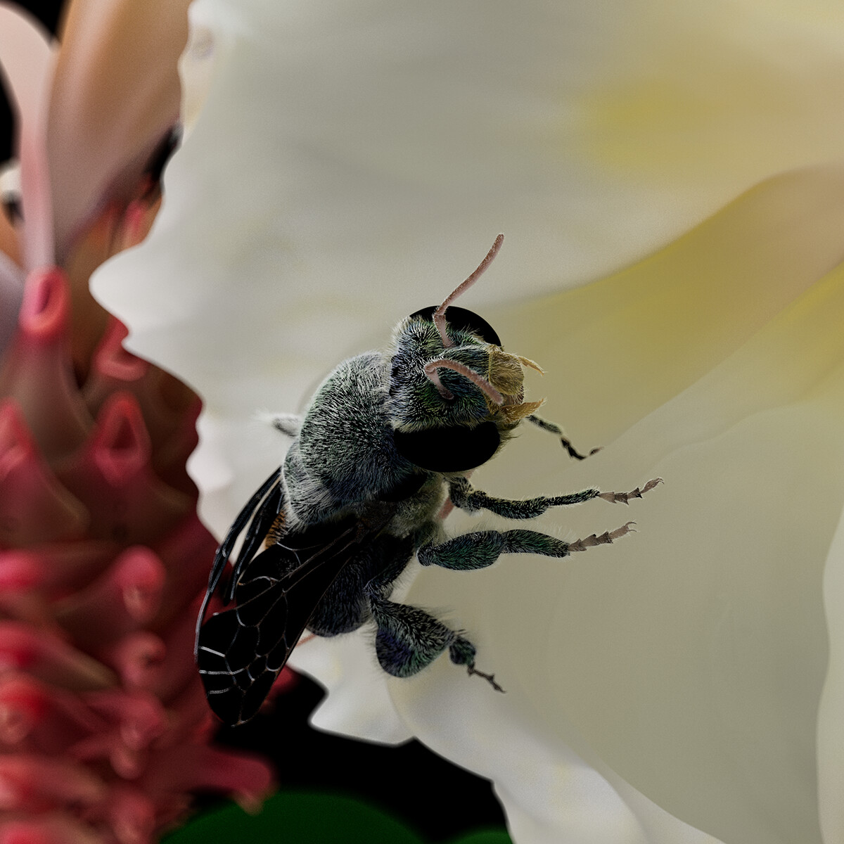 orchid bee model rendered in Redshift for Maya (translucency pass, I jut think it looks cool)