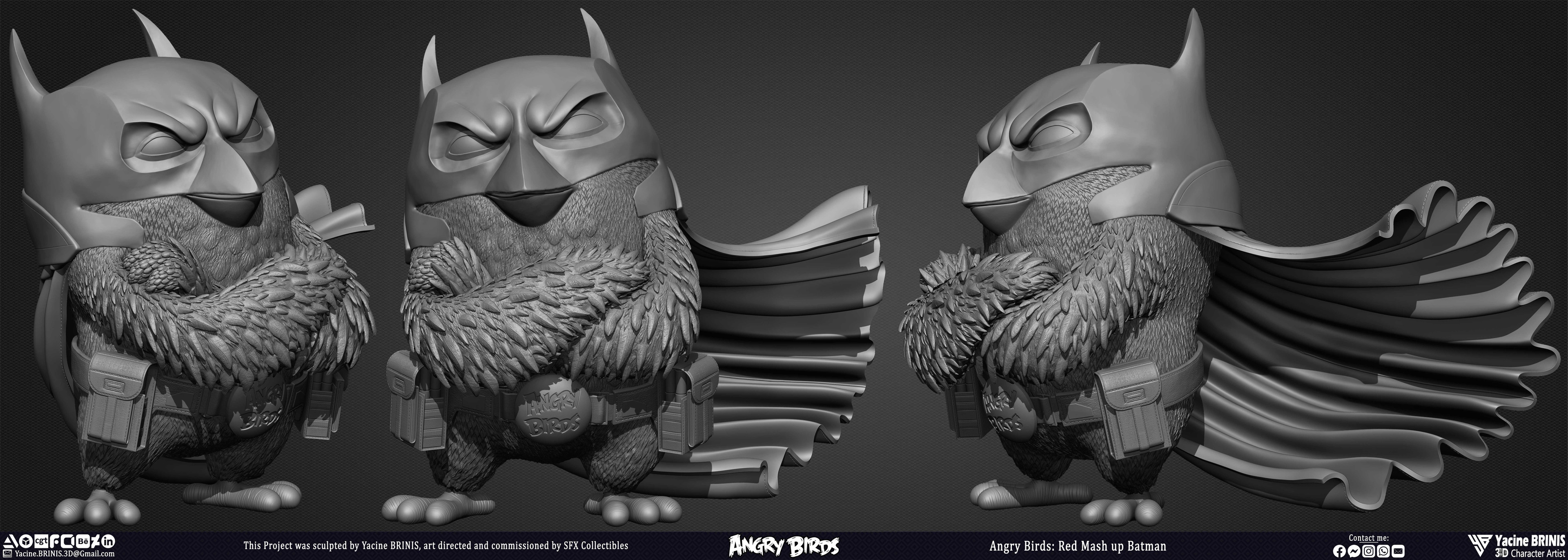 Red Mash Up Batman Angry Birds Movie 02 Rovio Entertainment sculpted by Yacine BRINIS 003
