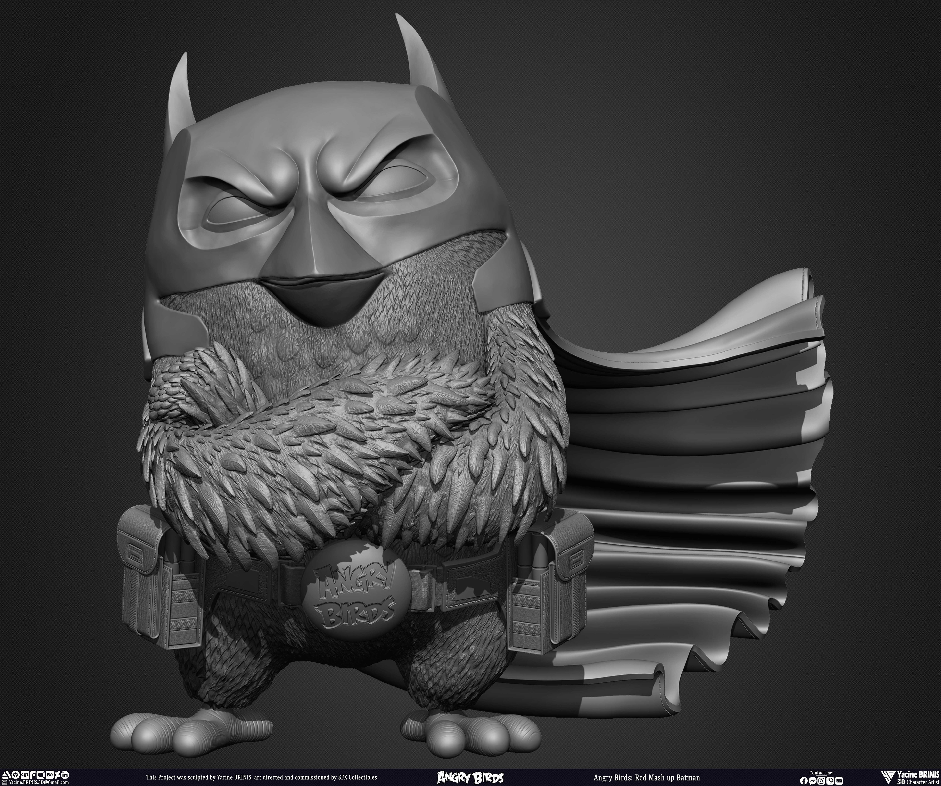 Red Mash Up Batman Angry Birds Movie 02 Rovio Entertainment sculpted by Yacine BRINIS 006
