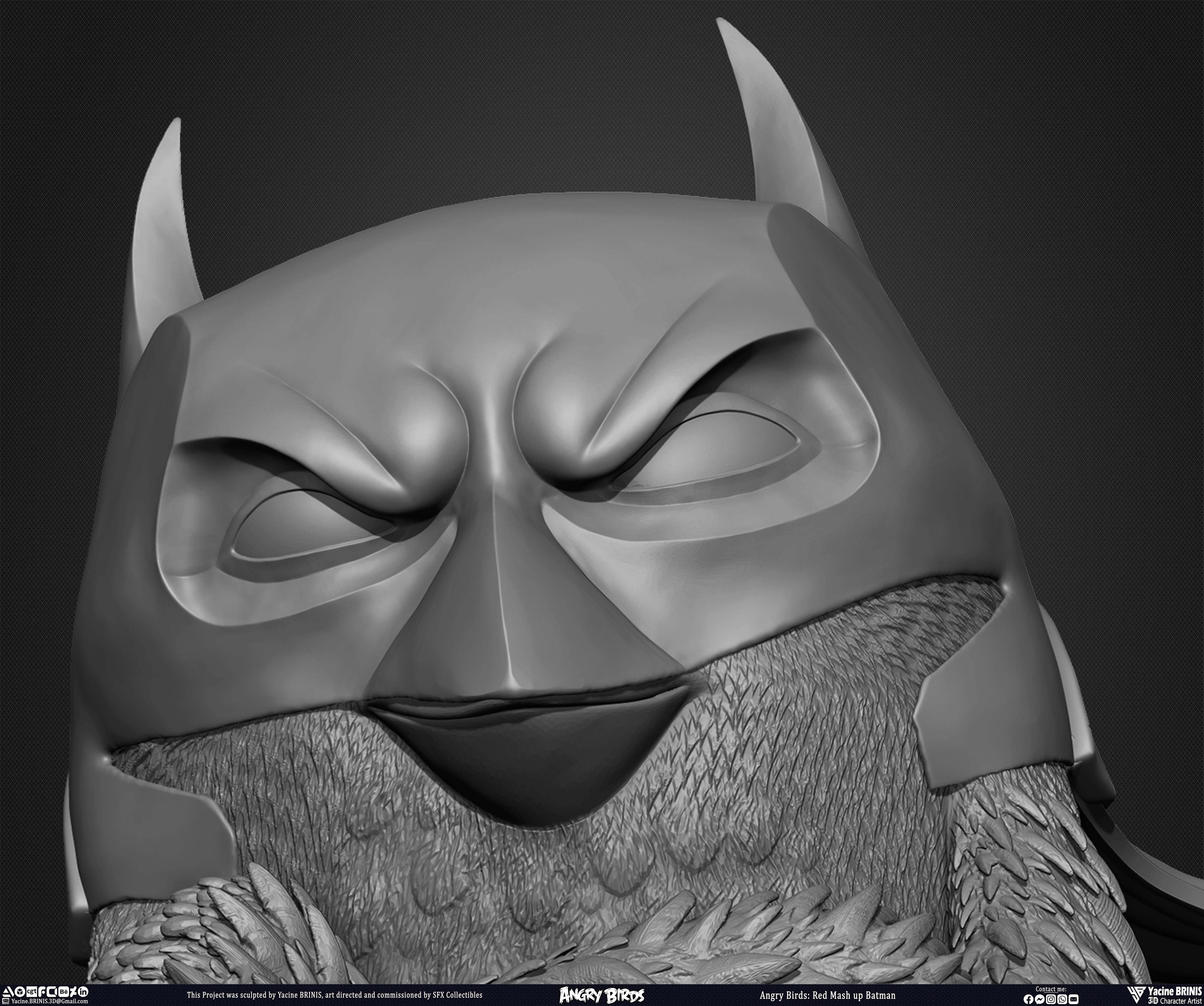 Red Mash Up Batman Angry Birds Movie 02 Rovio Entertainment sculpted by Yacine BRINIS 007