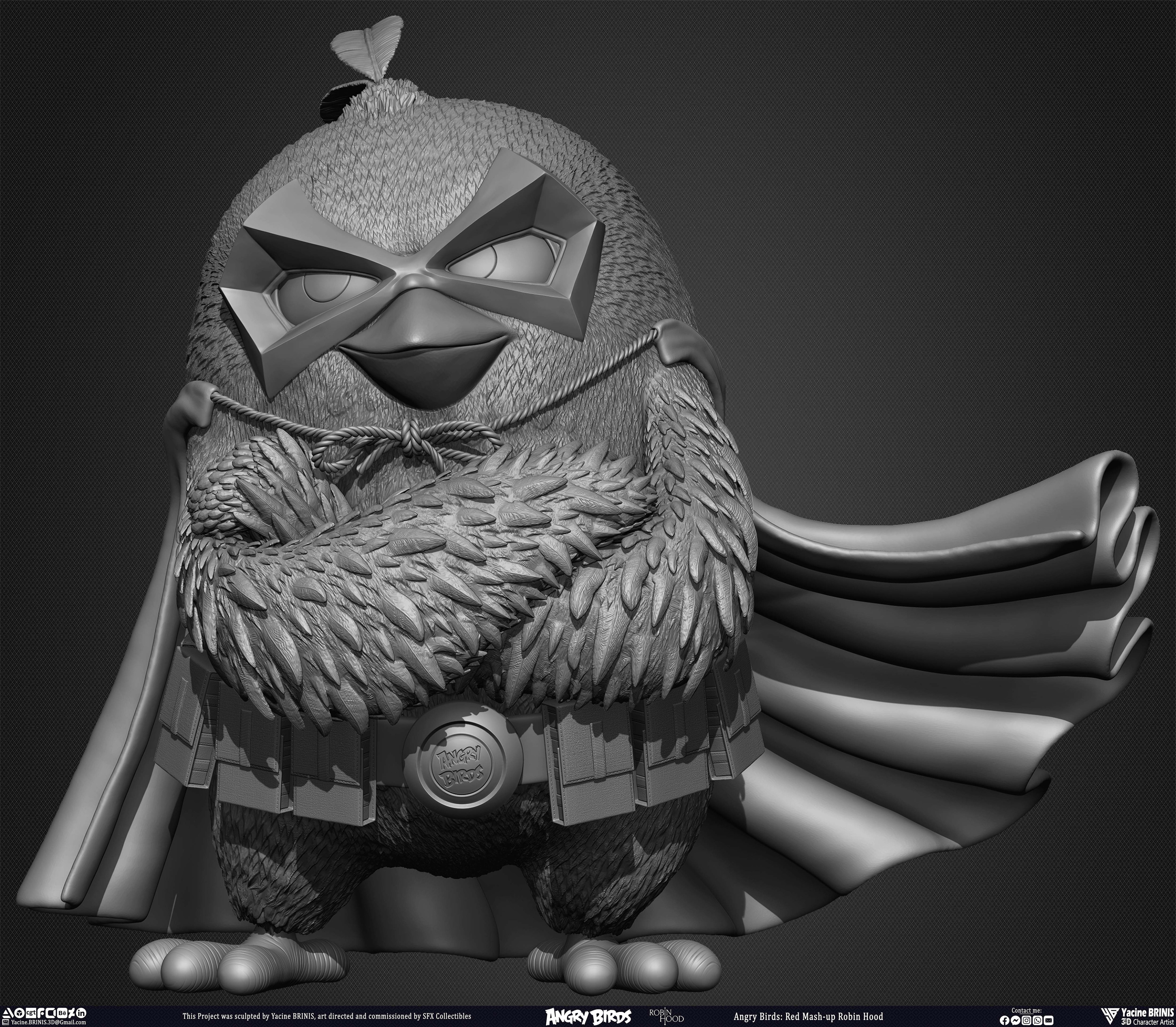 Red Mash up Angry Birds Movie 02 Robin Hood Rovio Entertainment sculpted By Yacine BRINIS 006