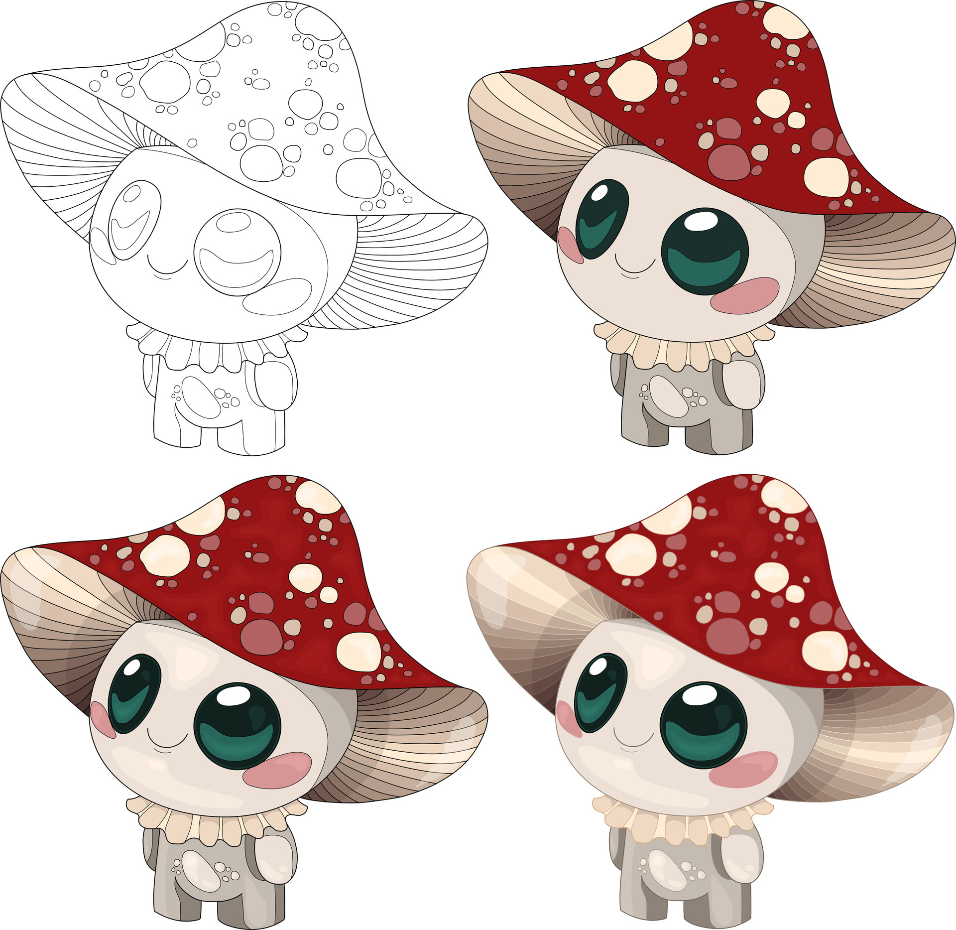 ArtStation Cute mushroom character