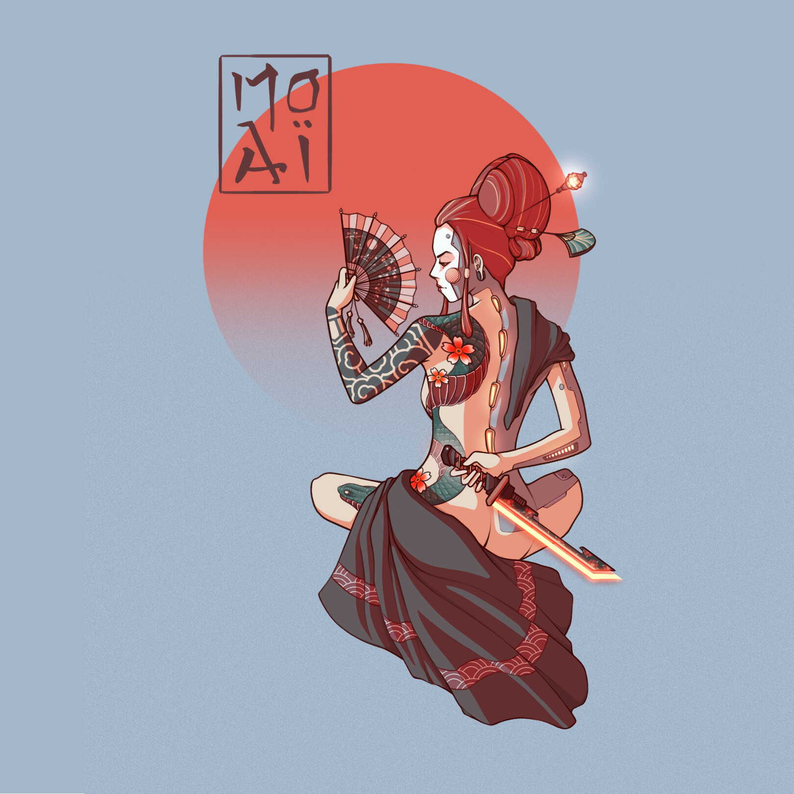 ArtStation - Cyborg Geisha