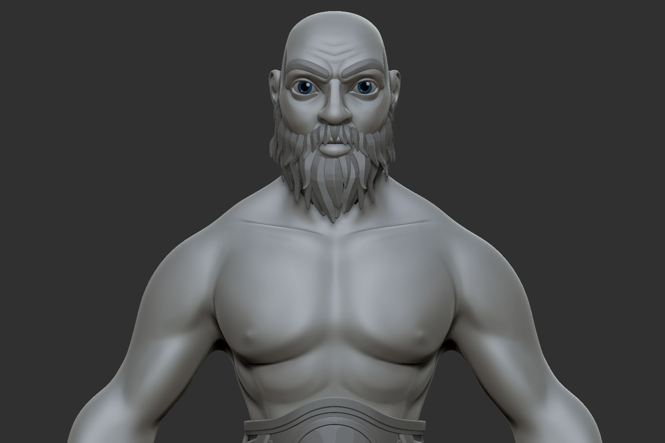 High poly - Closeup. The final step of creating the body was the careful use of a mass applied surface polish mod. This gave a ton of definition and sharpness to the face with no effort.