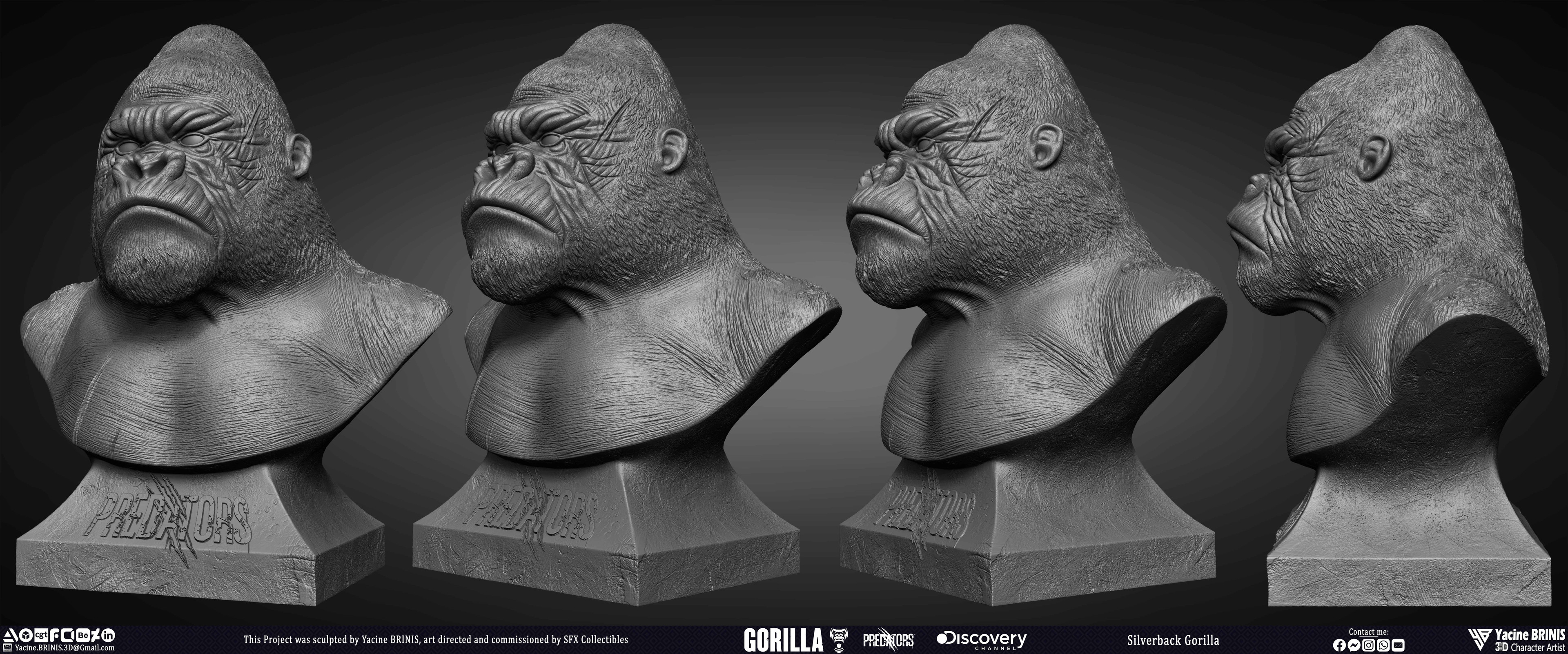 Silverback Gorilla Predator sculpted by Yacine BRINIS 003