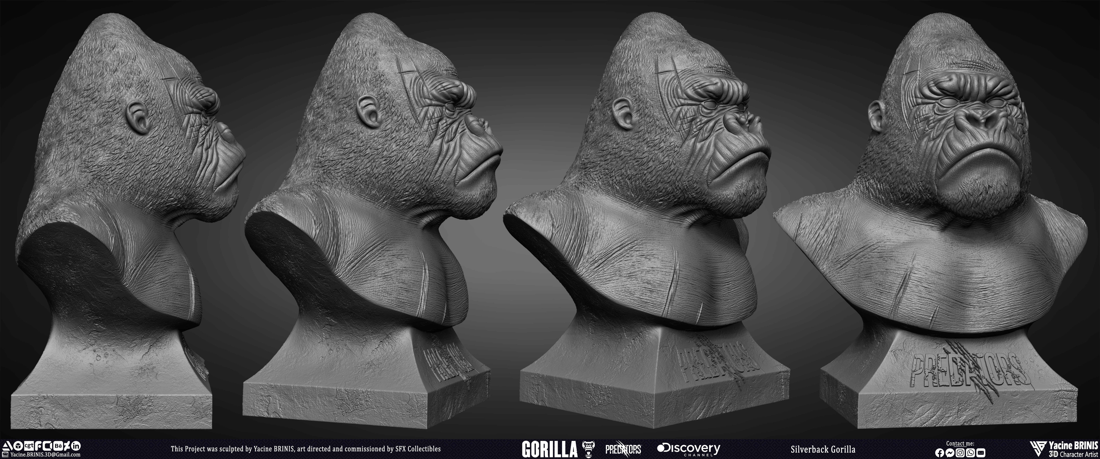 Silverback Gorilla Predator sculpted by Yacine BRINIS 004