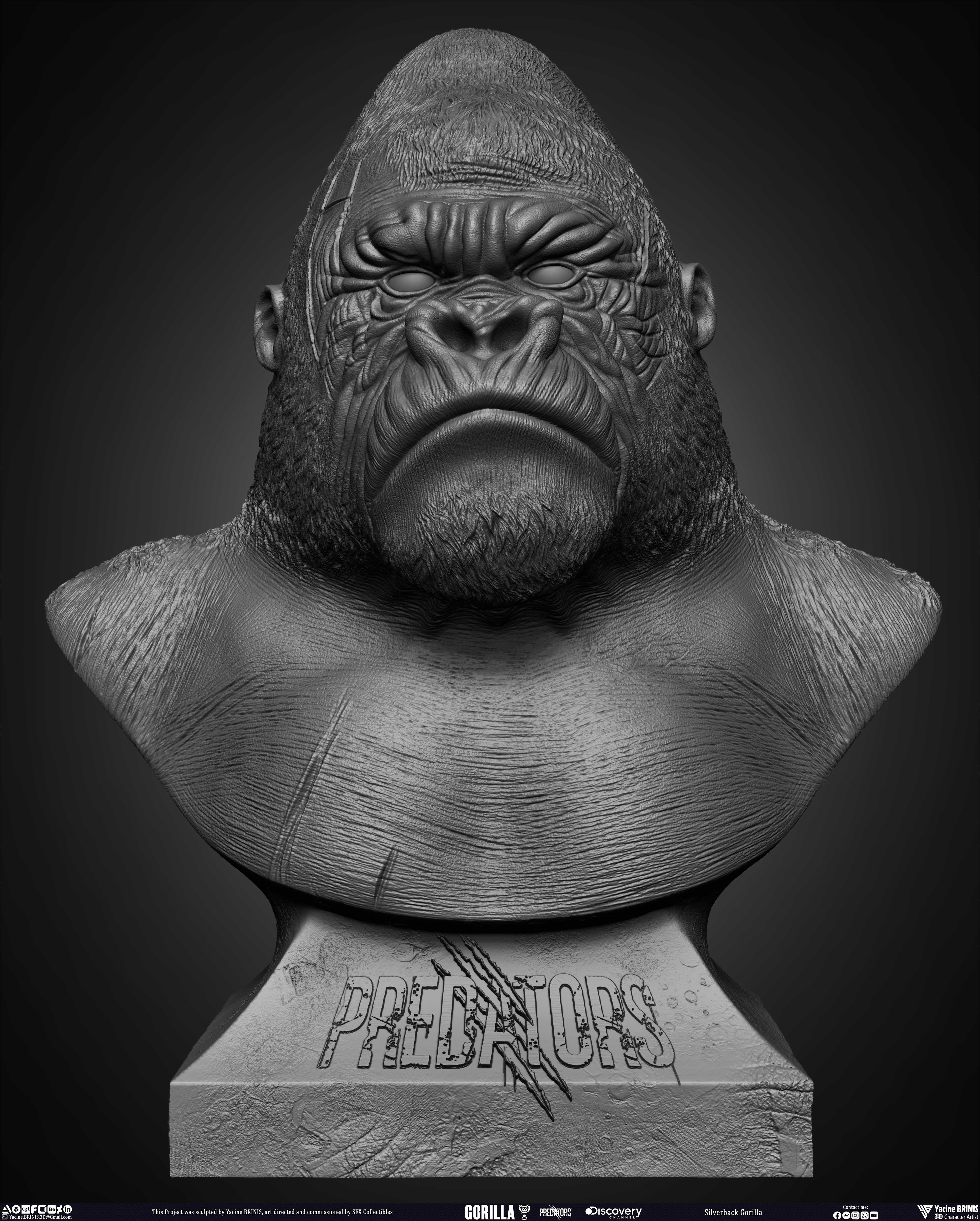 Silverback Gorilla Predator sculpted by Yacine BRINIS 005