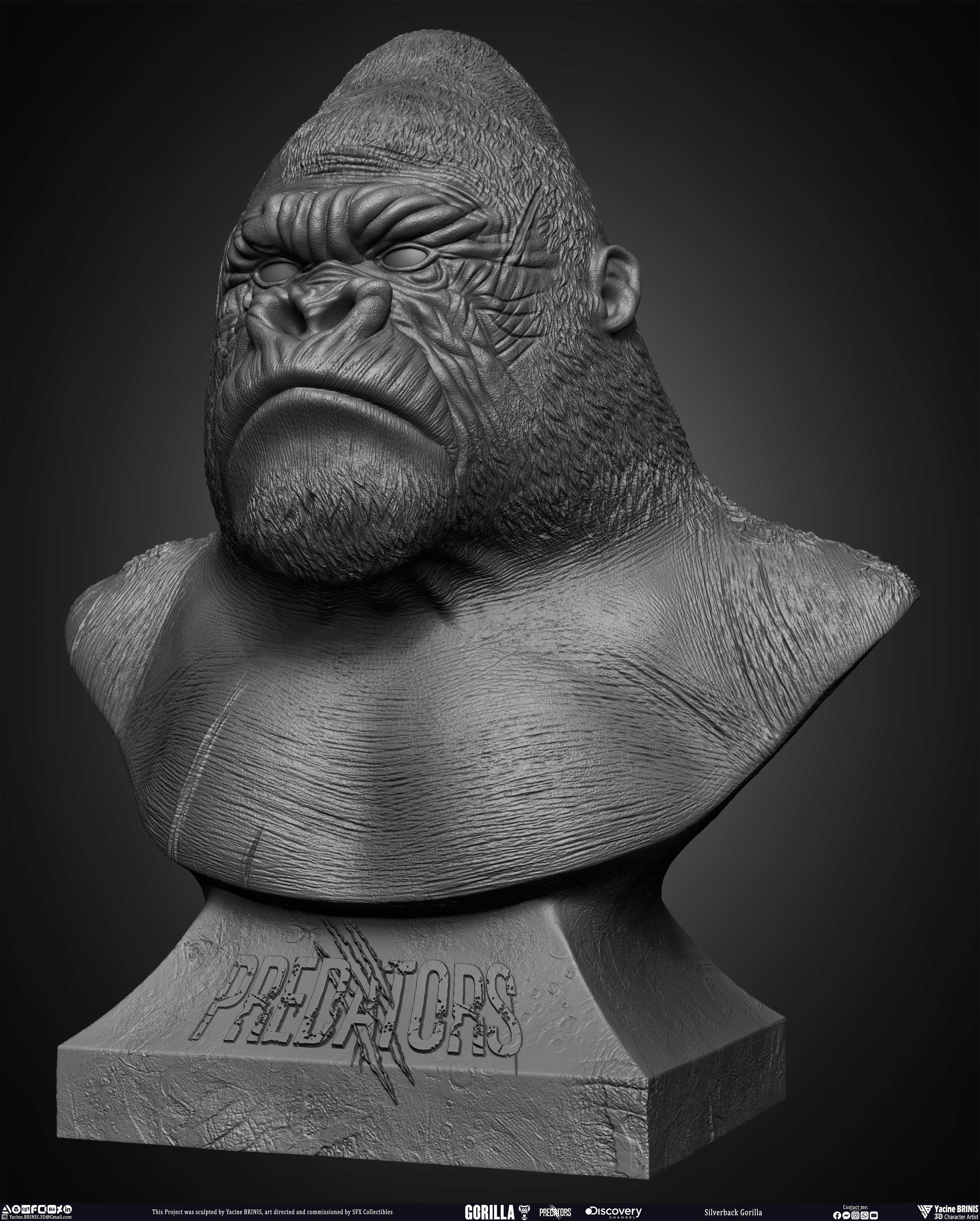 Silverback Gorilla Predator sculpted by Yacine BRINIS 006