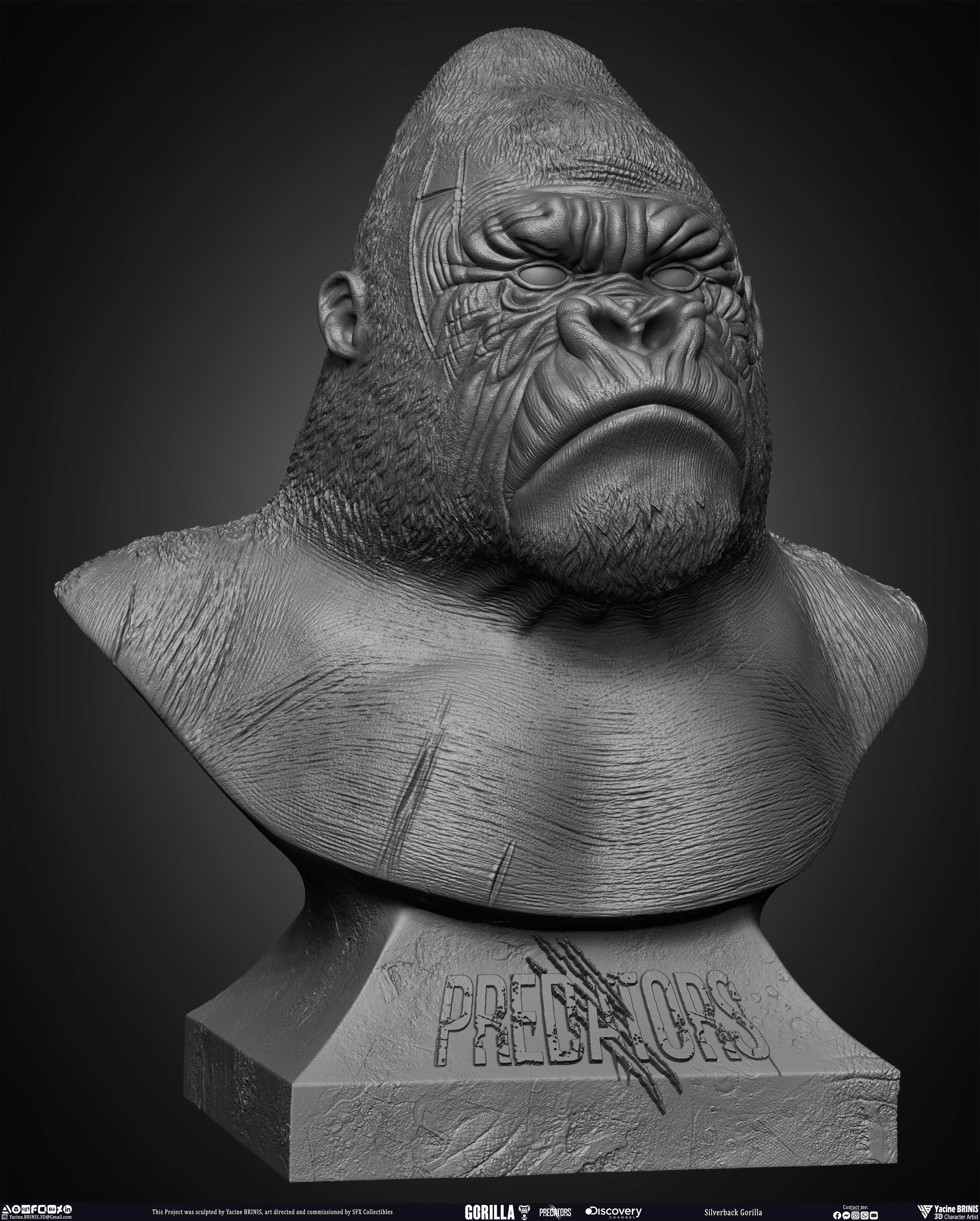 Silverback Gorilla Predator sculpted by Yacine BRINIS 011