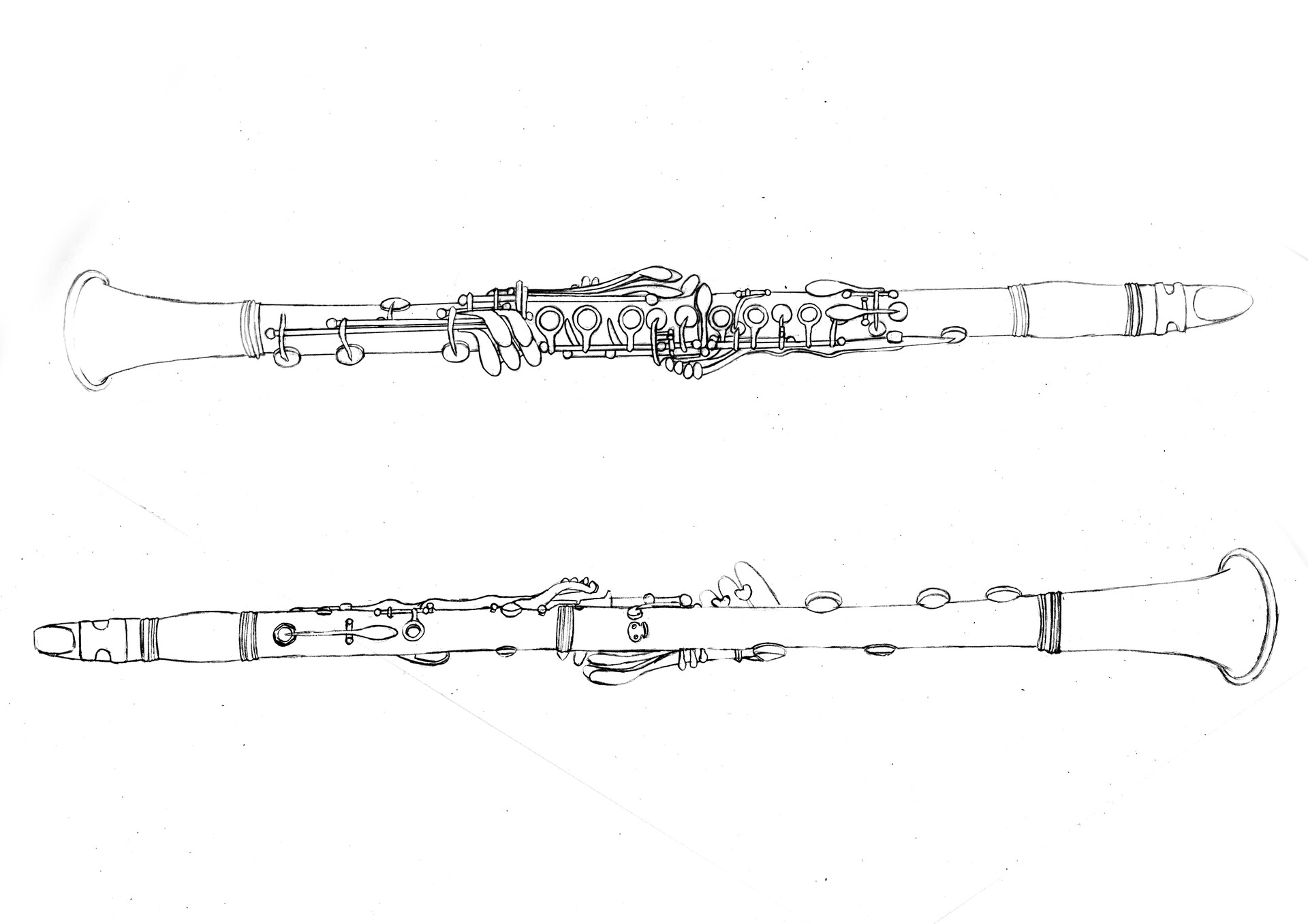 Clarinet Drawing Stock Illustrations, Cliparts and Royalty Free Clarinet  Drawing Vectors