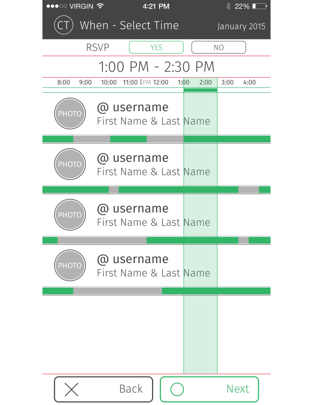 Daily Schedule Screen - Calendar UI
