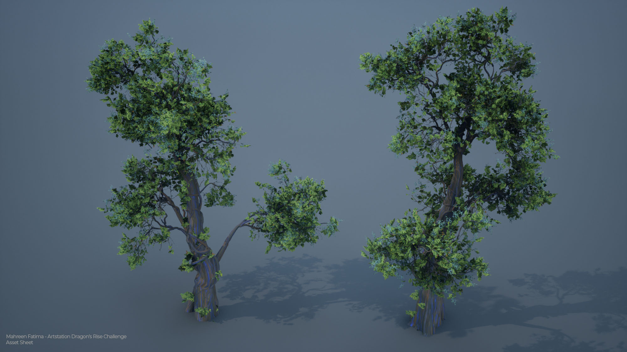 This is the secondary trunk used throughout the environment where trunk + foliage was needed.