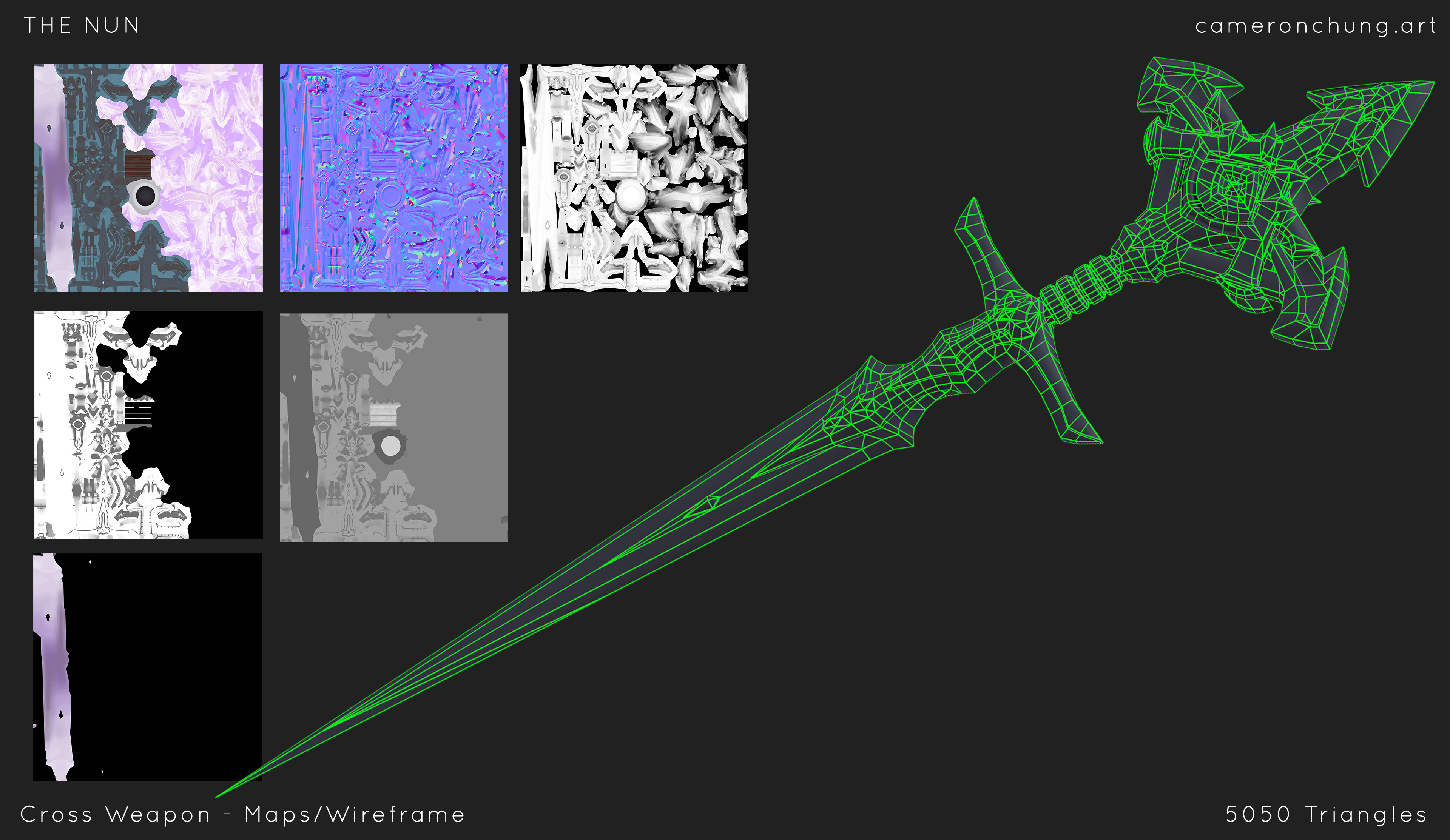 Cross Weapon - Wireframe / Maps