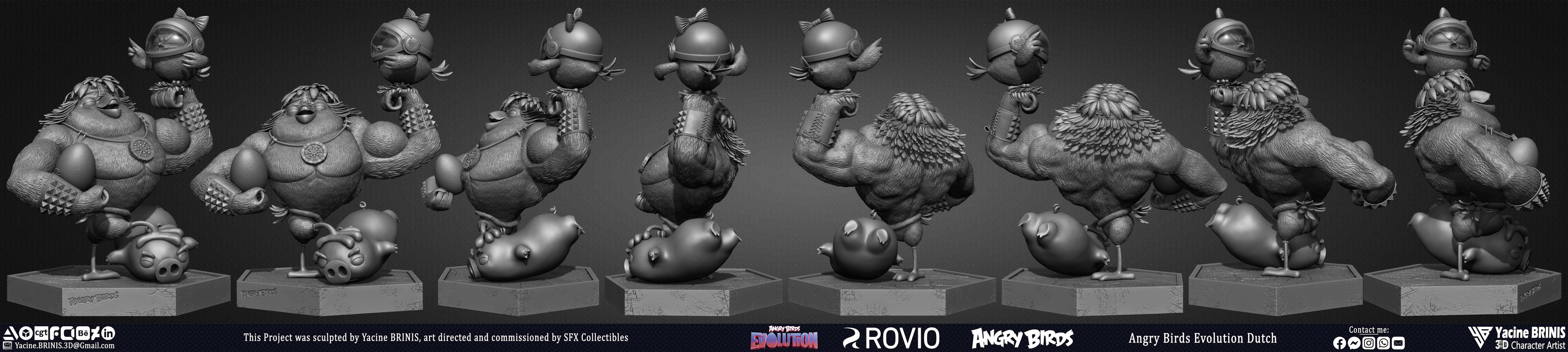 Dutch and Charlotte Angry Birds Evolution Rovio Entertainment Sculpted by Yacine BRINIS 004
