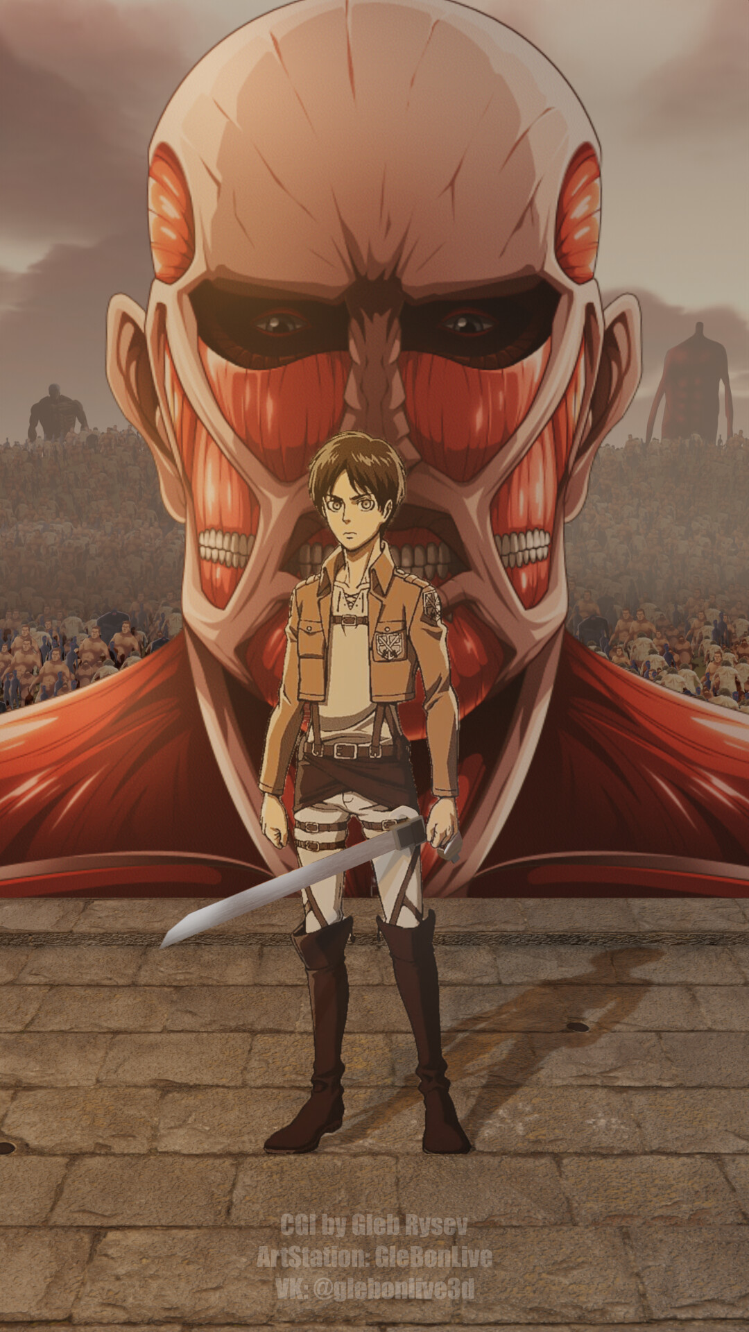 Featured fan art of Eren & Attack Titan by @gabo_toons