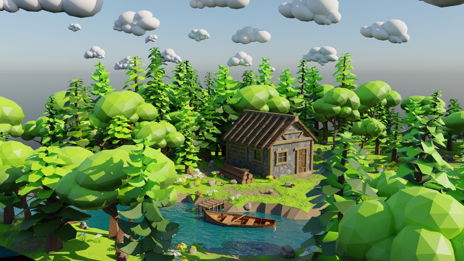 ArtStation - House Near River 3D model
