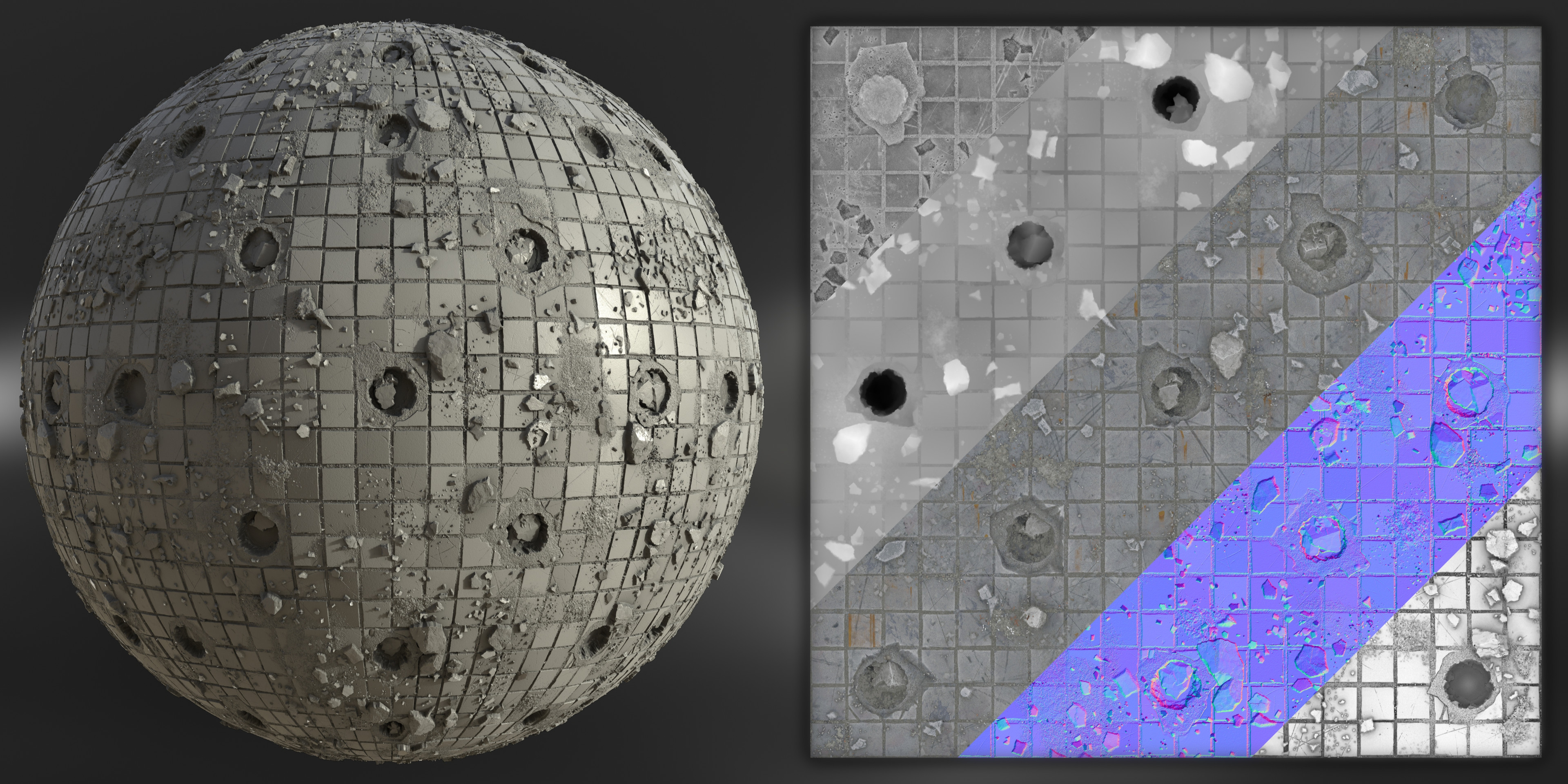 Breakdown Link: https://gamesartist.co.uk/damaged-concrete-tiles/