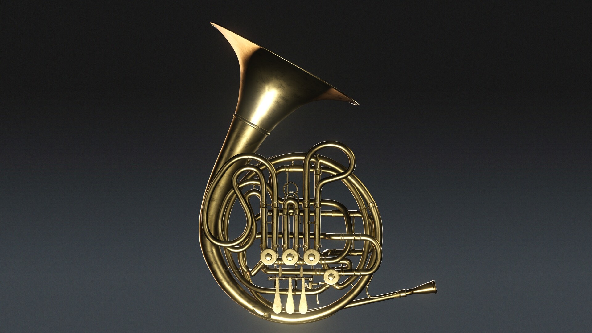 ArtStation French horn Lowpoly 3D model